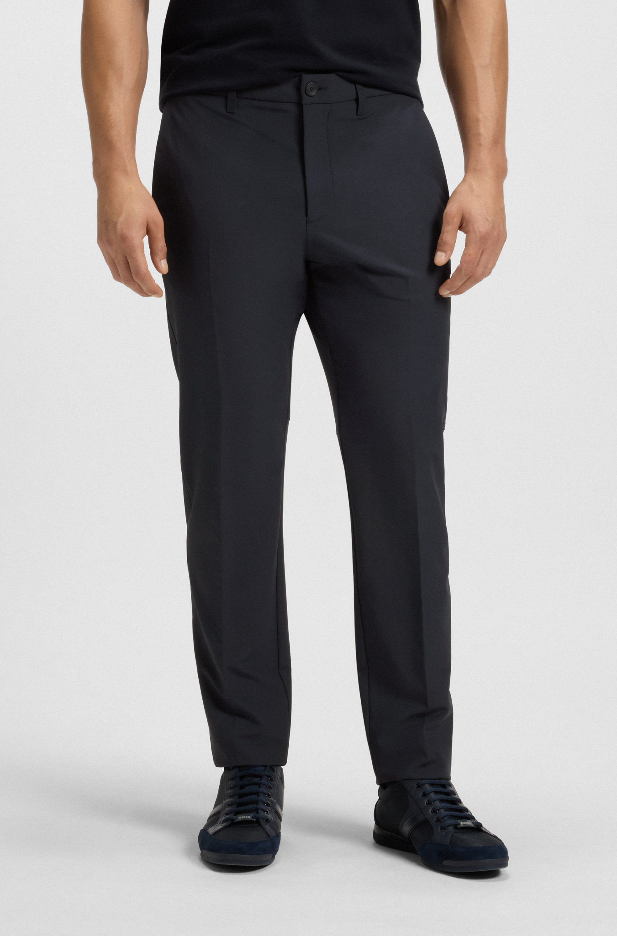 Slim-fit trousers in water-repellent stretch fabric