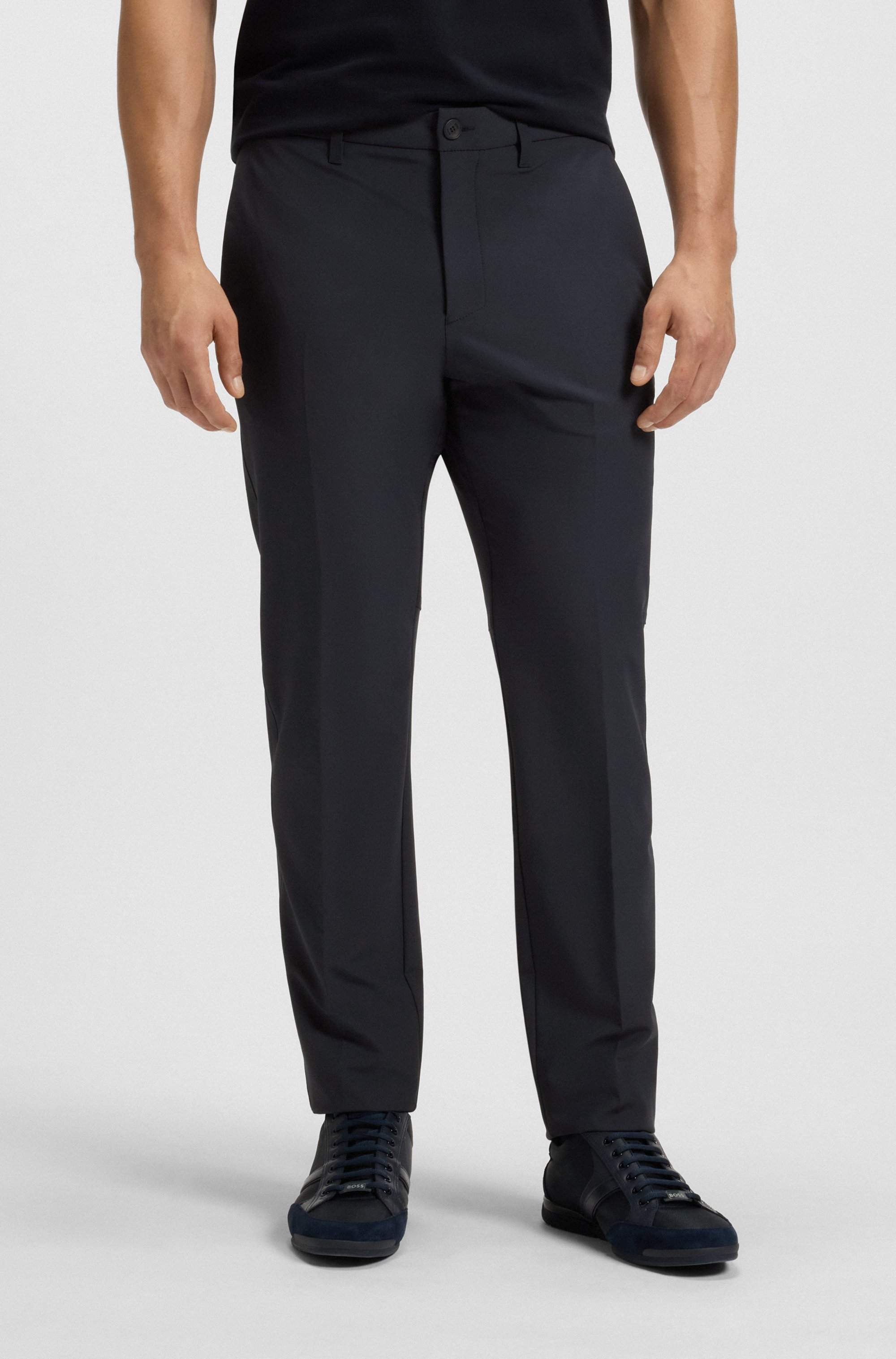 Slim-fit trousers in water-repellent stretch fabric