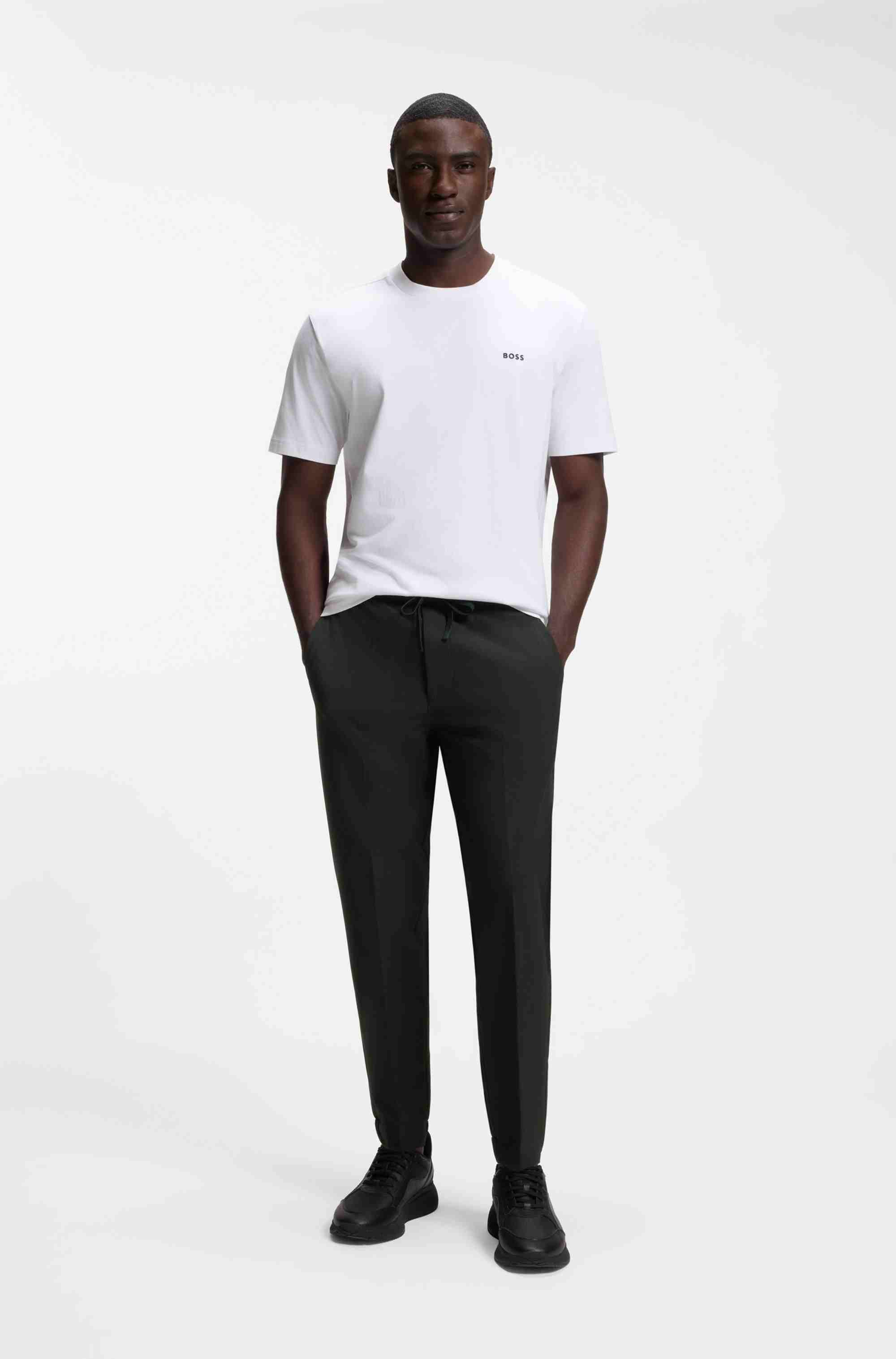 Tapered-fit trousers in water-repellent stretch fabric