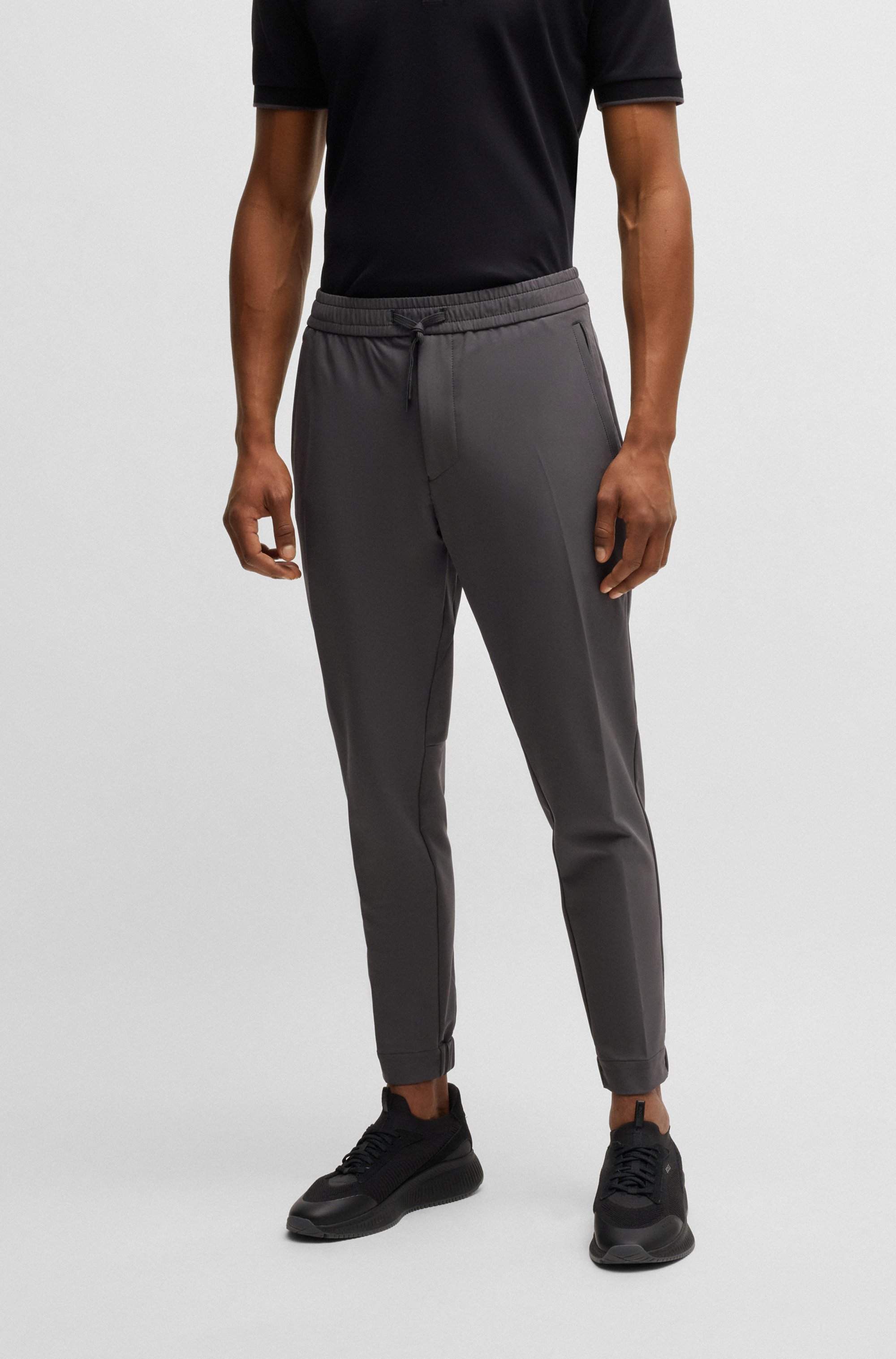 Tapered-fit trousers in water-repellent stretch fabric