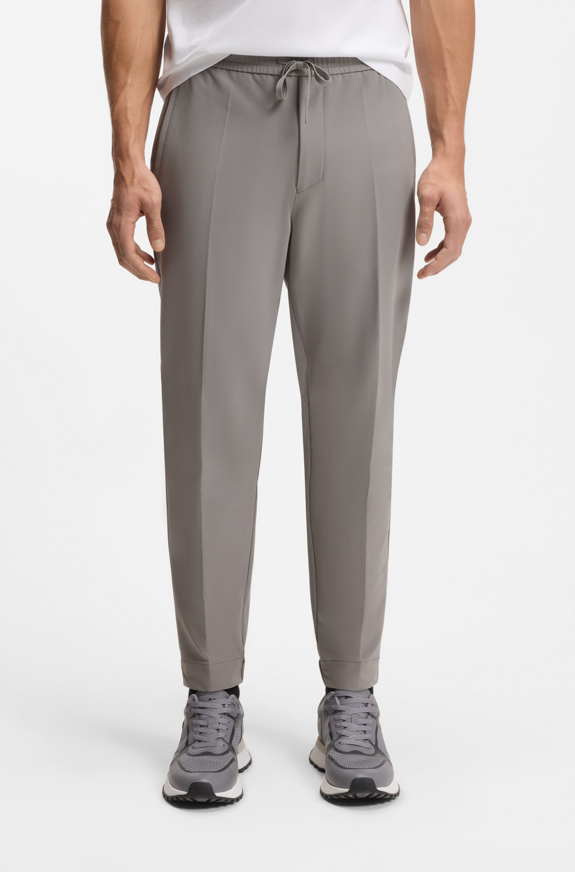 Tapered-fit trousers in water-repellent stretch fabric