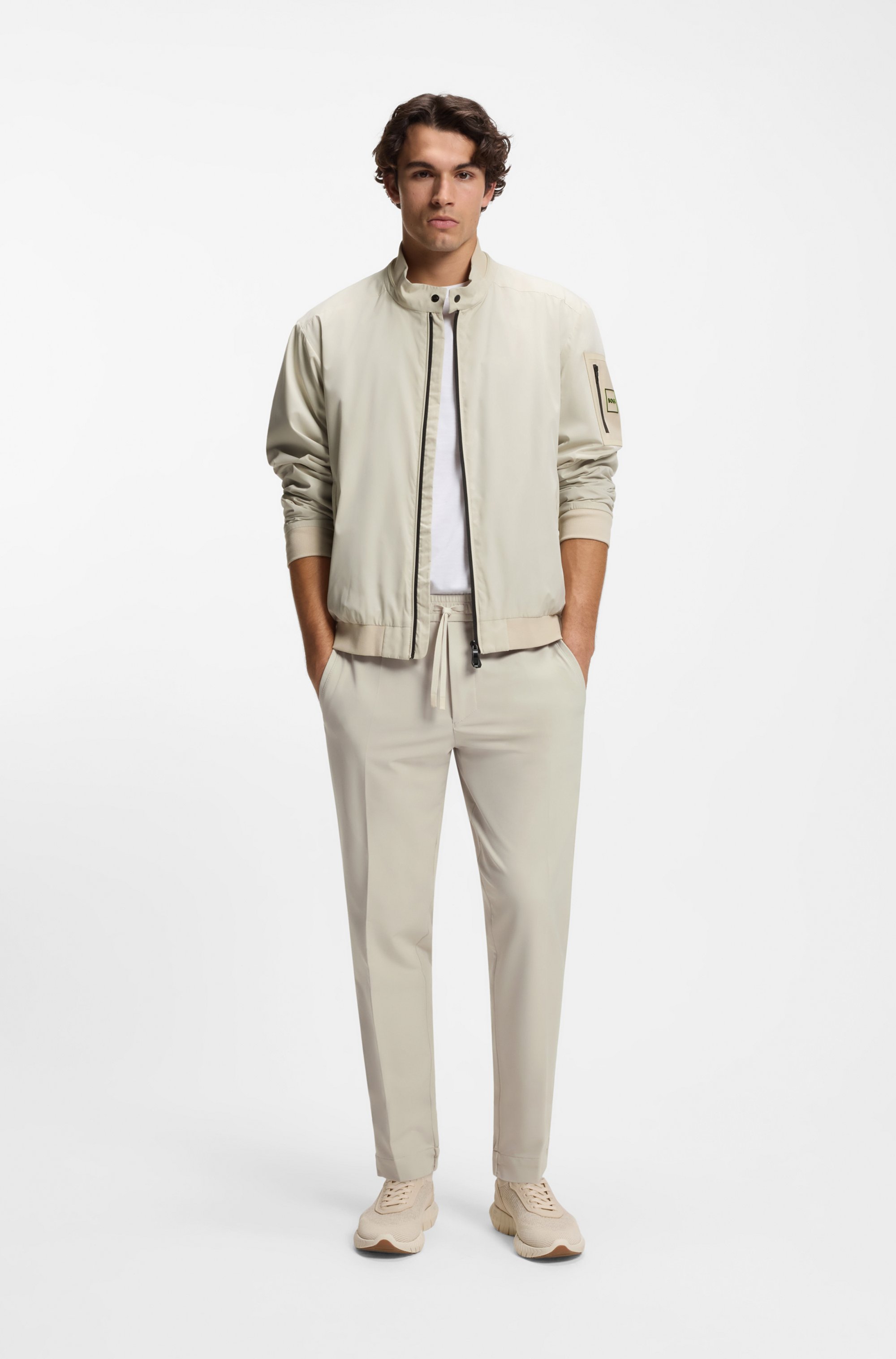 Tapered-fit trousers in water-repellent stretch fabric