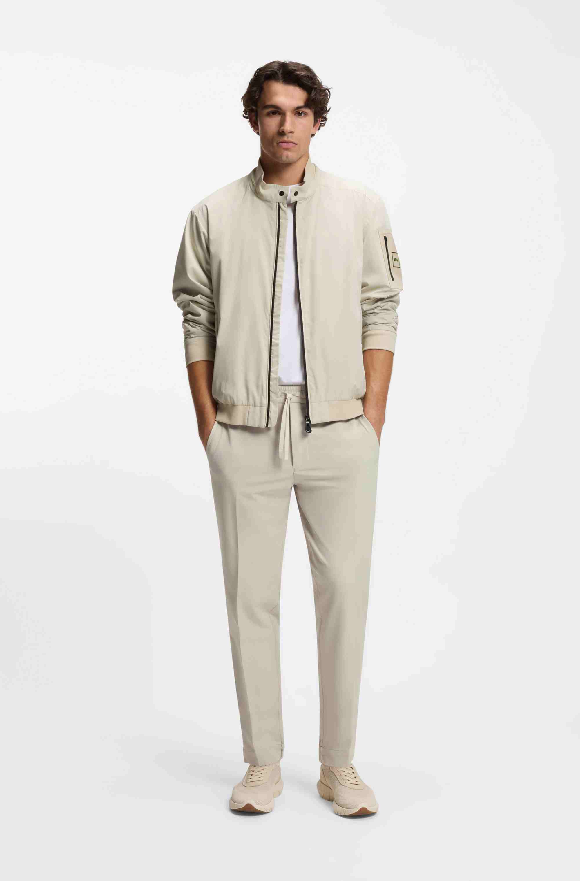 Tapered-fit trousers in water-repellent stretch fabric