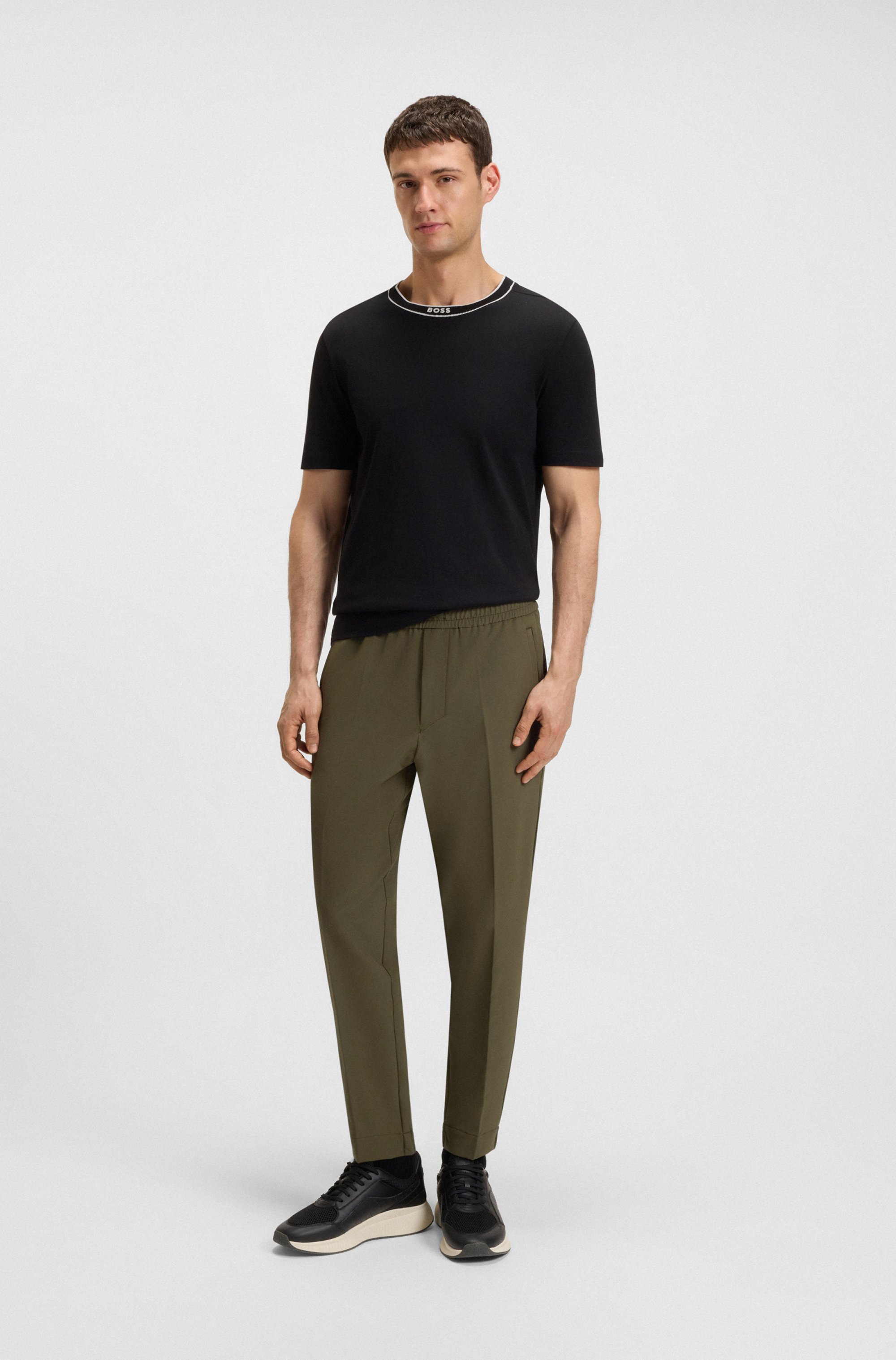 Tapered-fit trousers in water-repellent stretch fabric