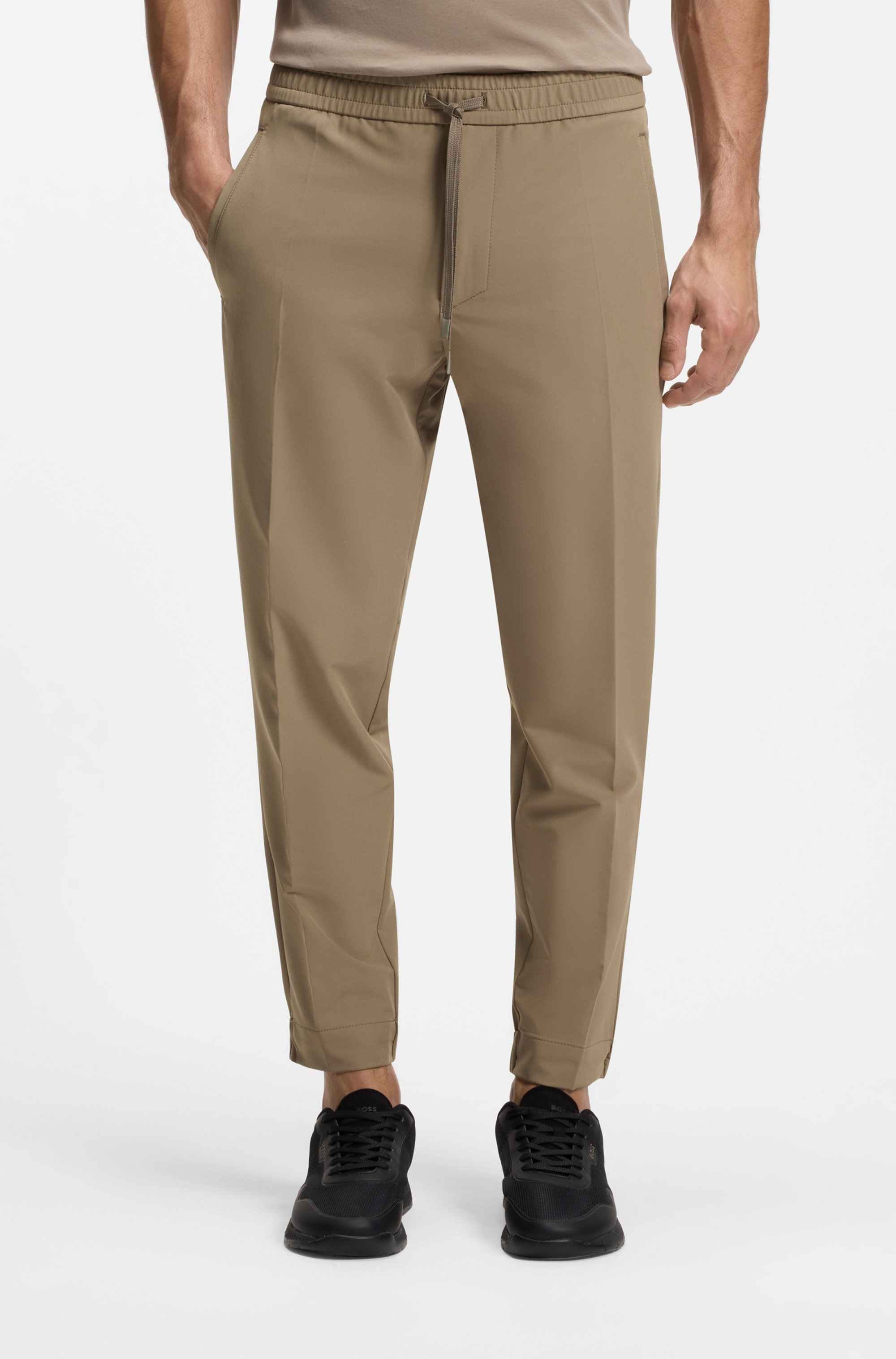 Tapered-fit trousers in water-repellent stretch fabric