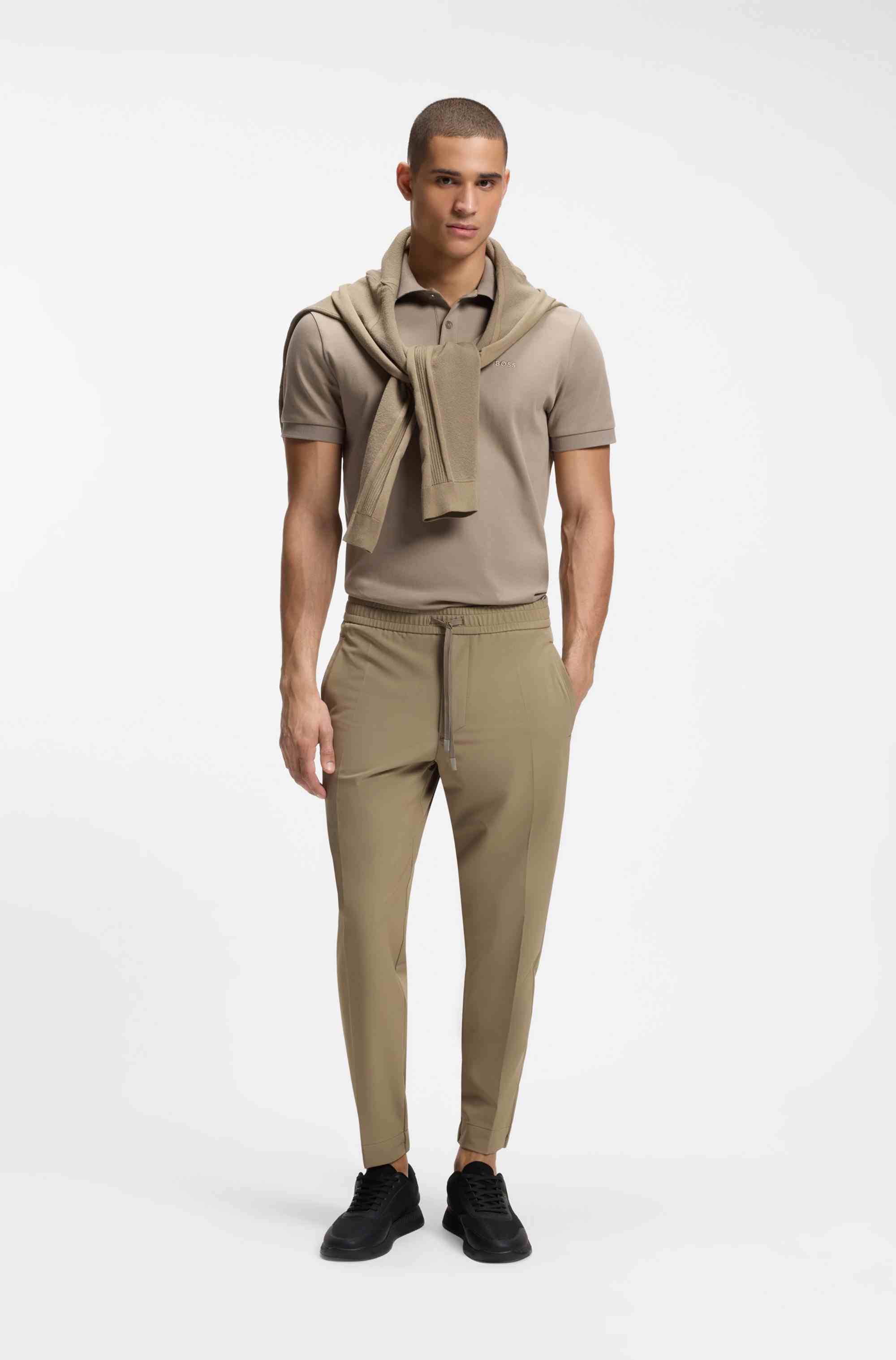 Tapered-fit trousers in water-repellent stretch fabric