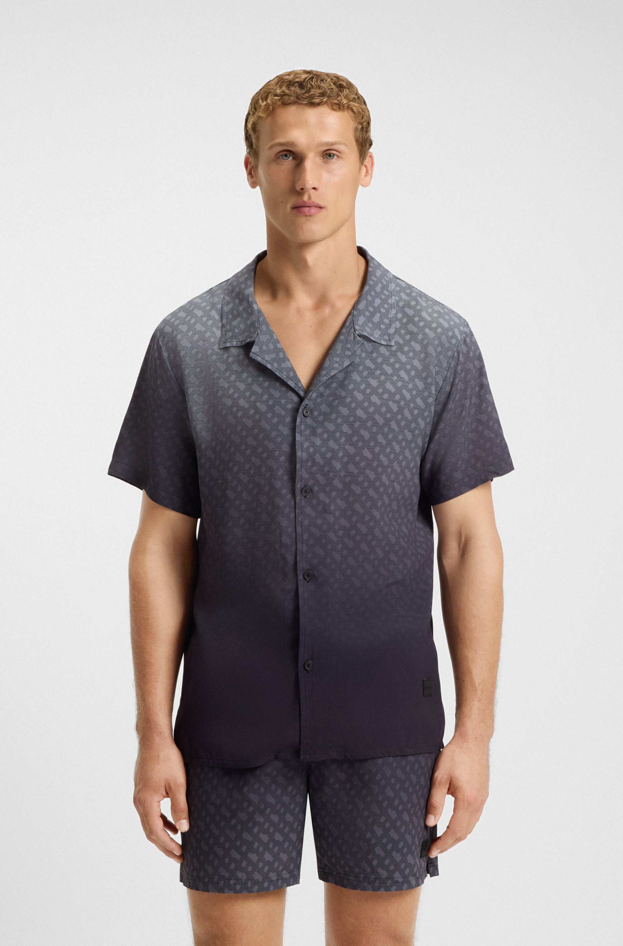 Regular-fit shirt with degradé monogram print