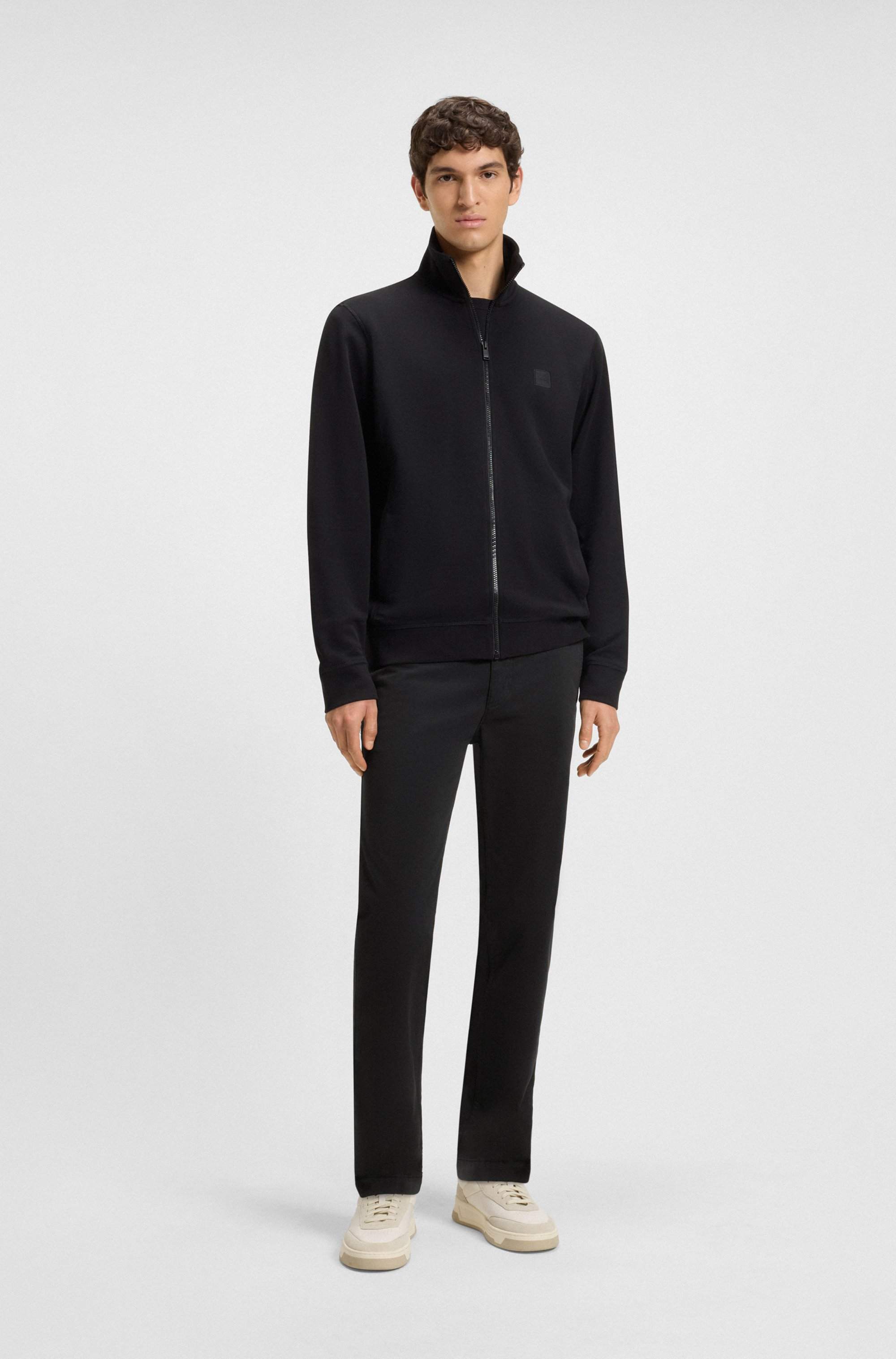 Regular-fit chinos in stretch-cotton satin