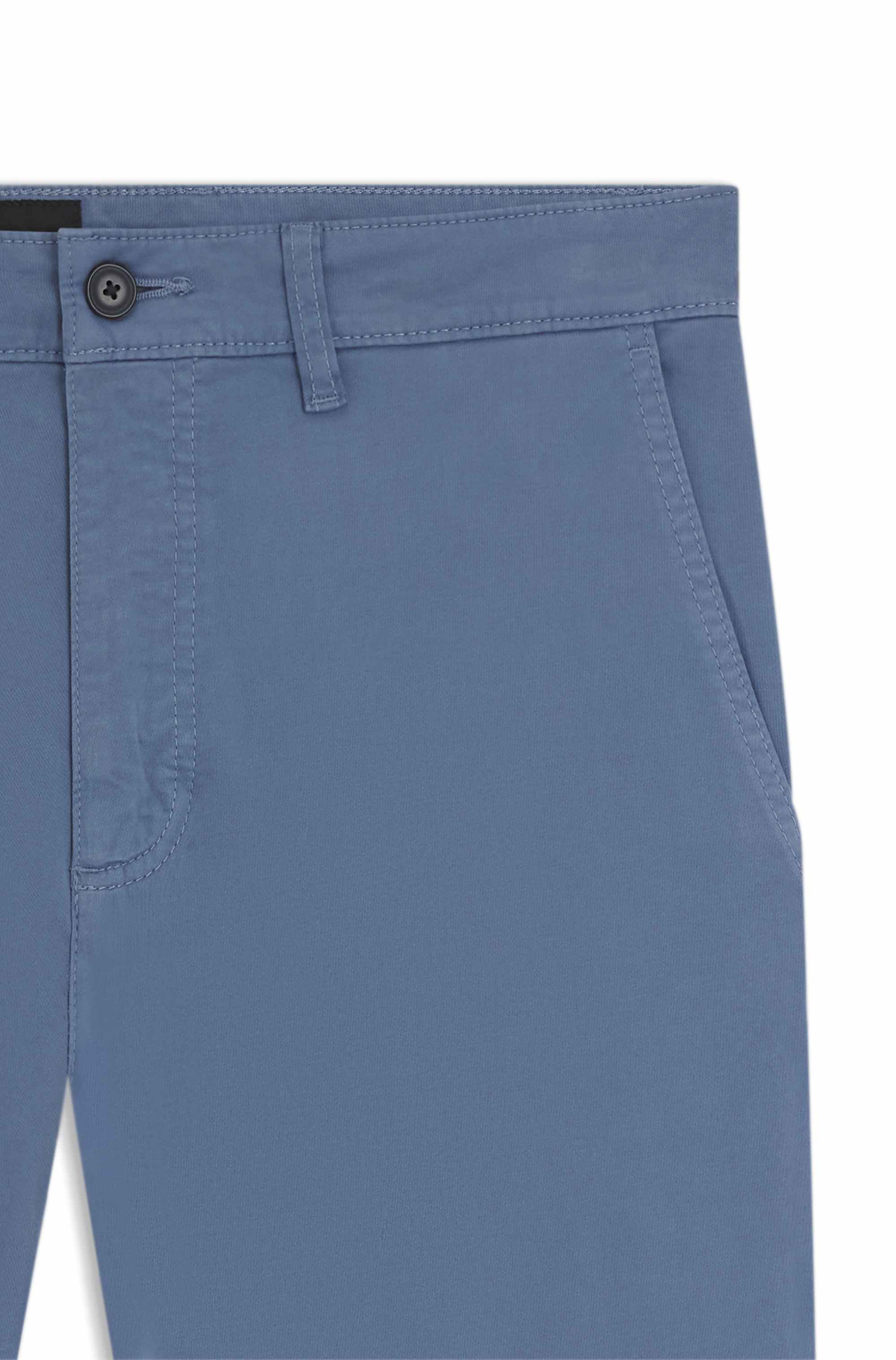 Regular-fit trousers in stretch-cotton satin