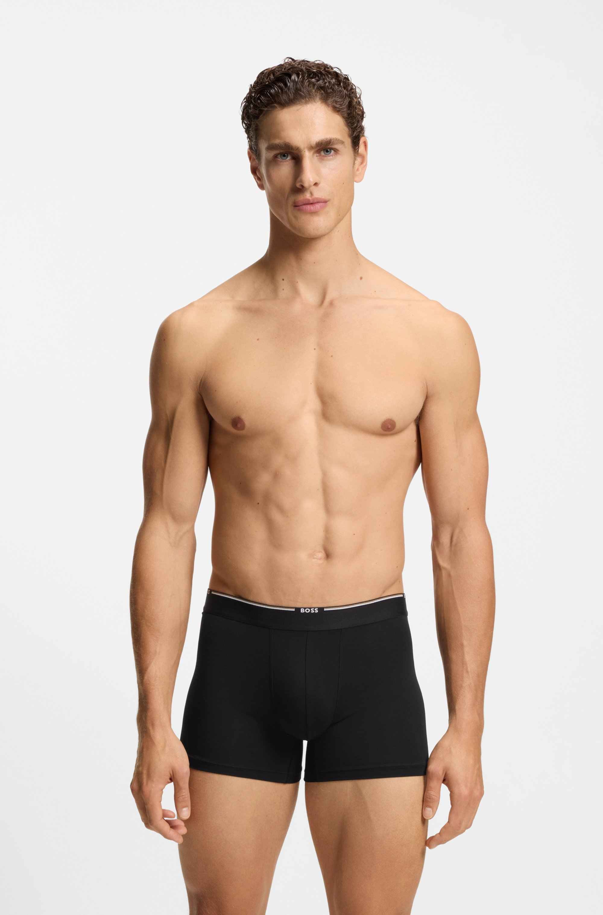 Three-pack of boxer briefs in a bamboo blend