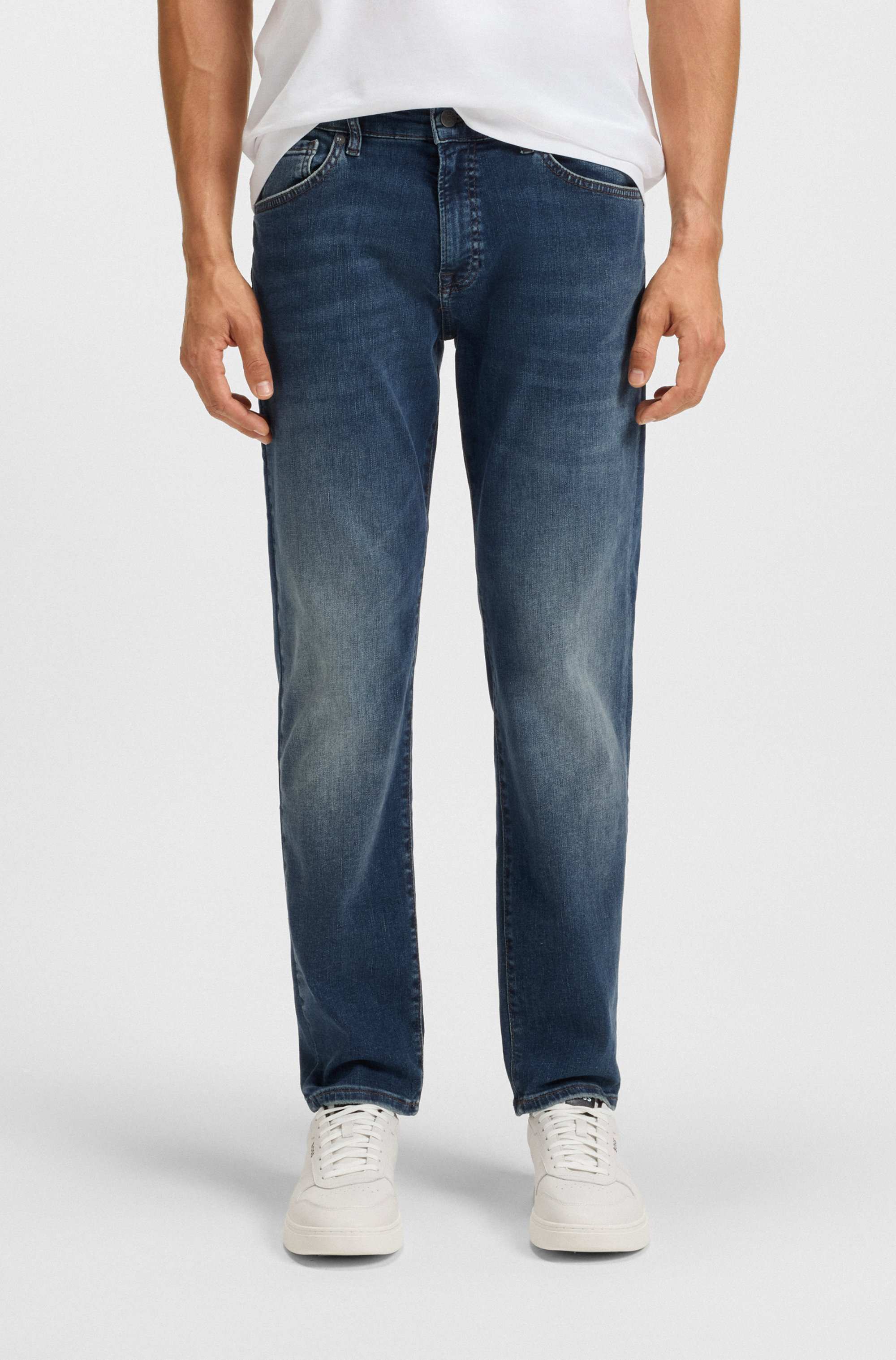 Maine regular-fit jeans in blue super-stretch denim