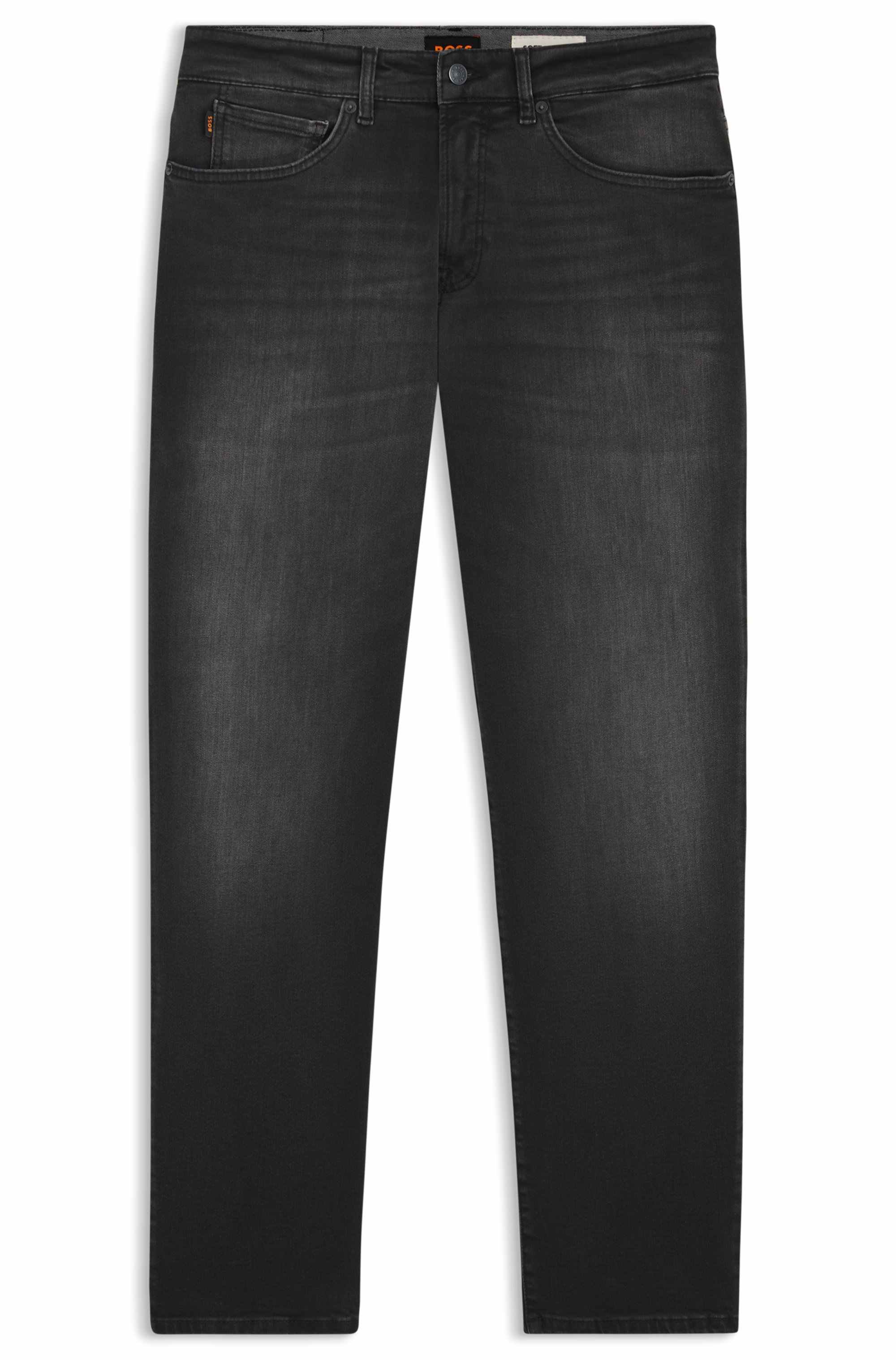 Maine regular-fit jeans in black super-stretch denim