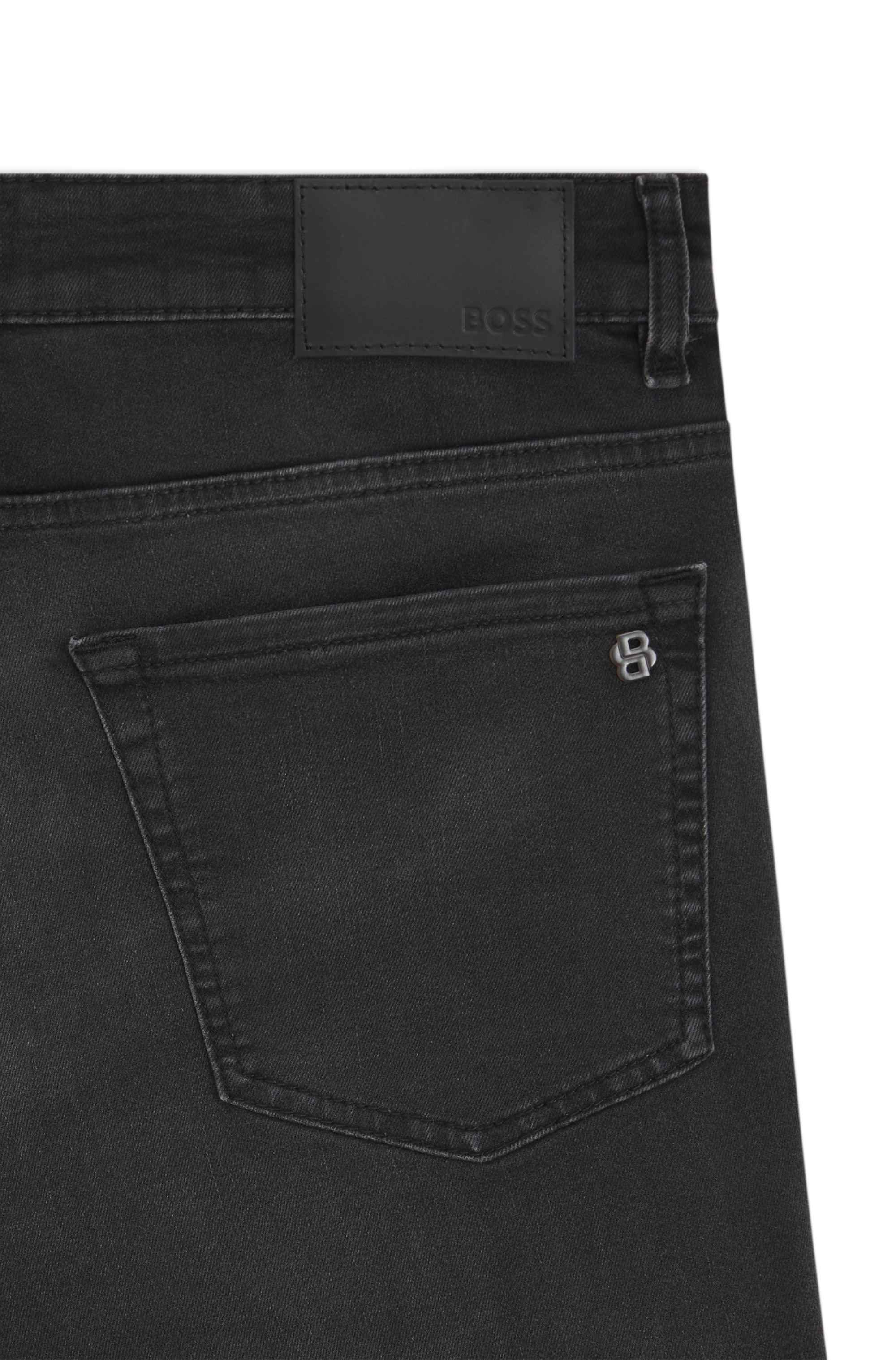 Maine regular-fit jeans in black super-stretch denim