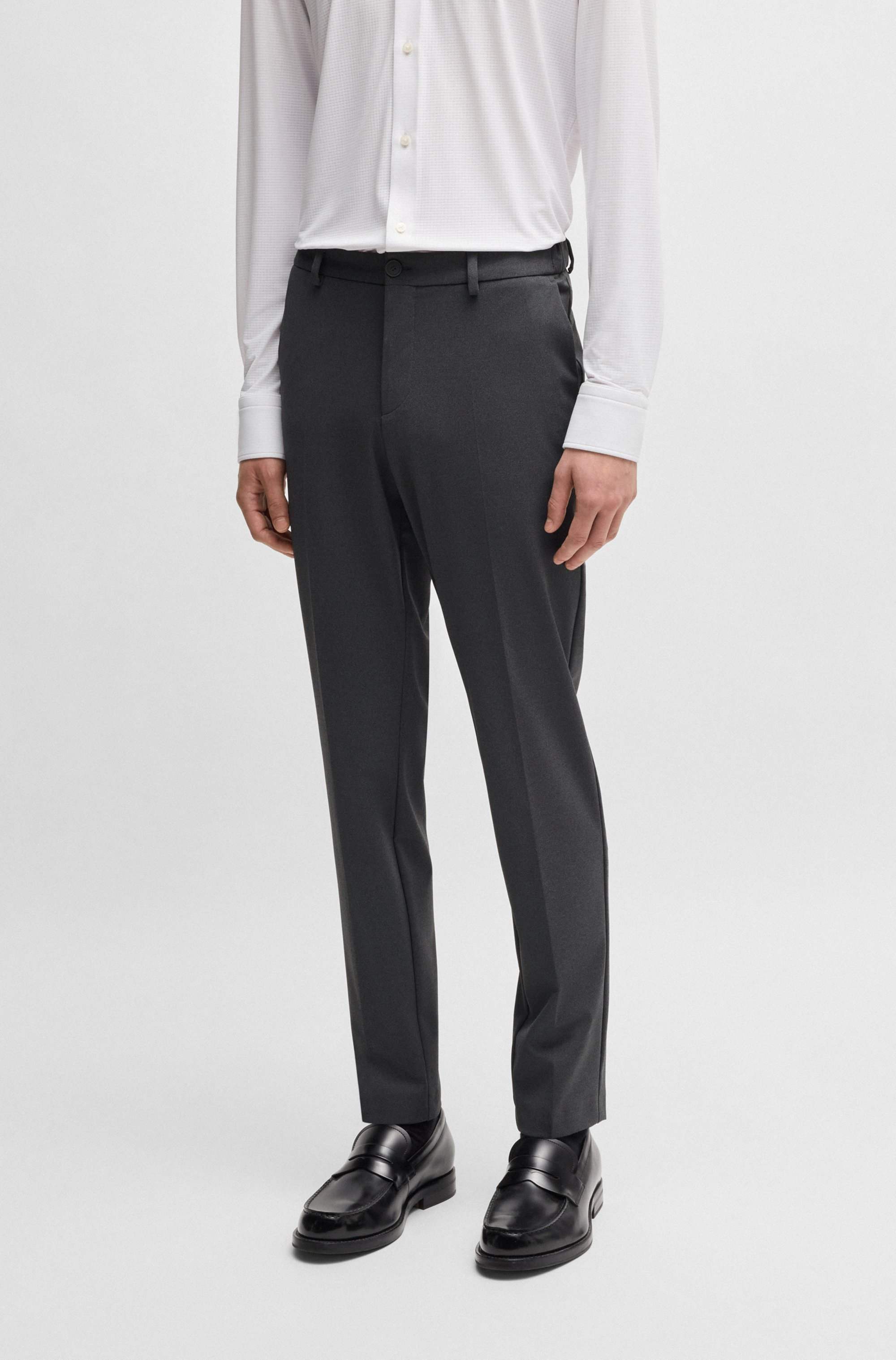 Slim-fit trousers in washable performance-stretch fabric