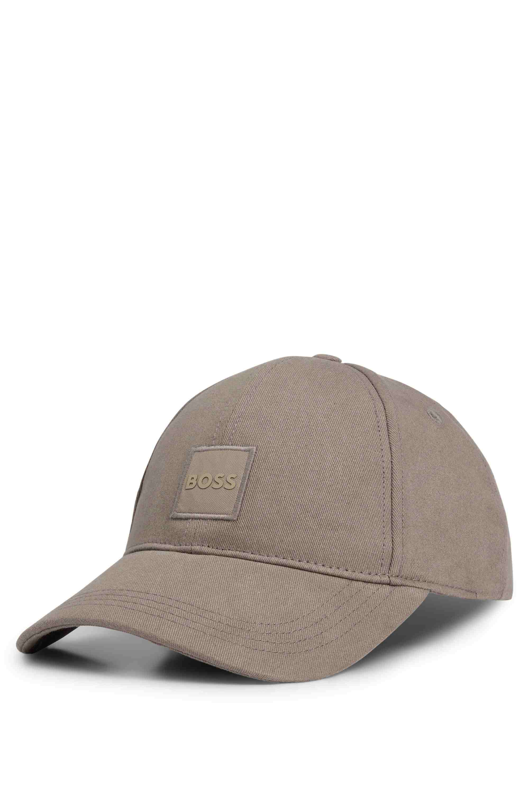Cotton-twill cap with woven logo patch