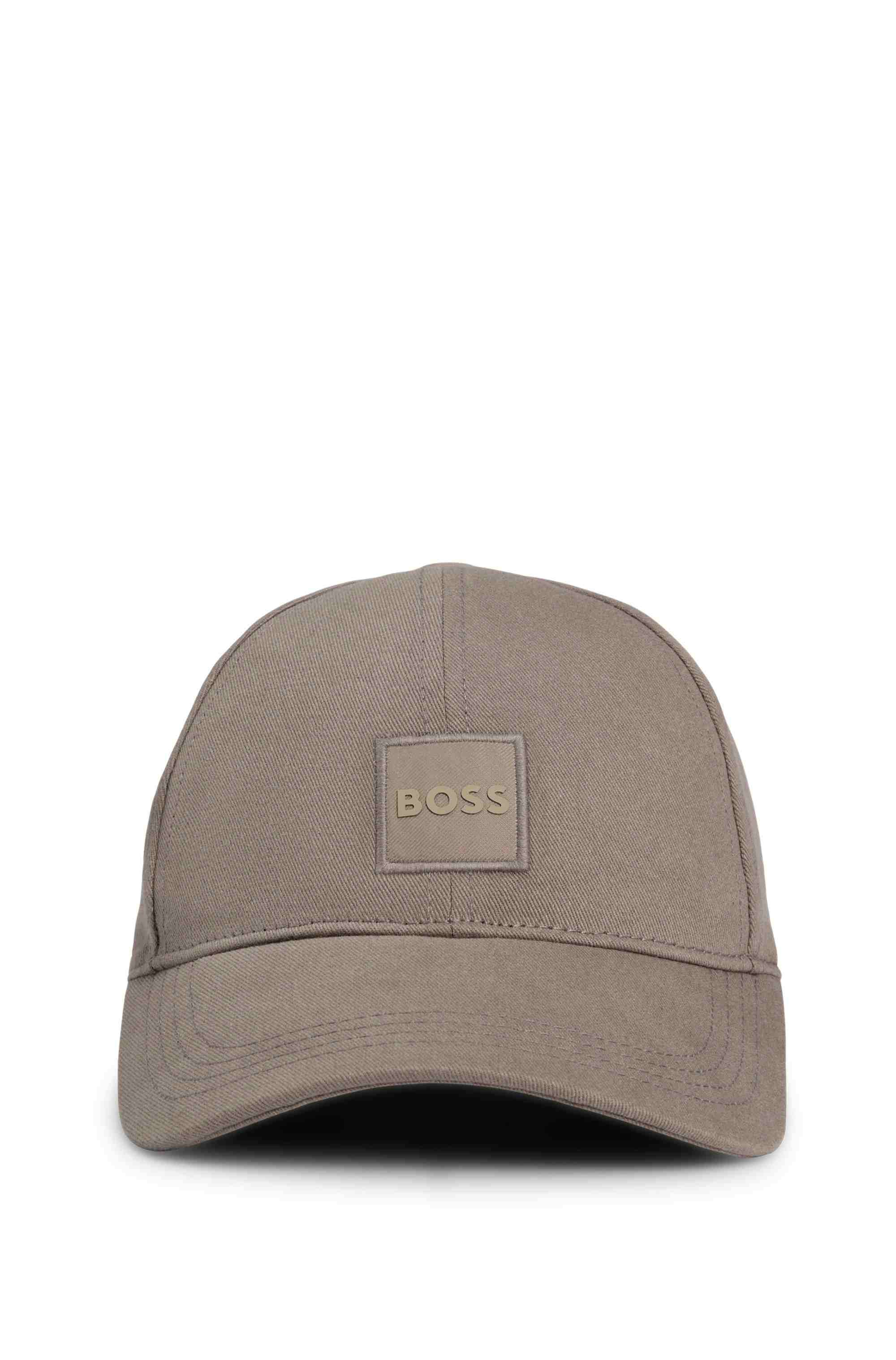 Cotton-twill cap with woven logo patch