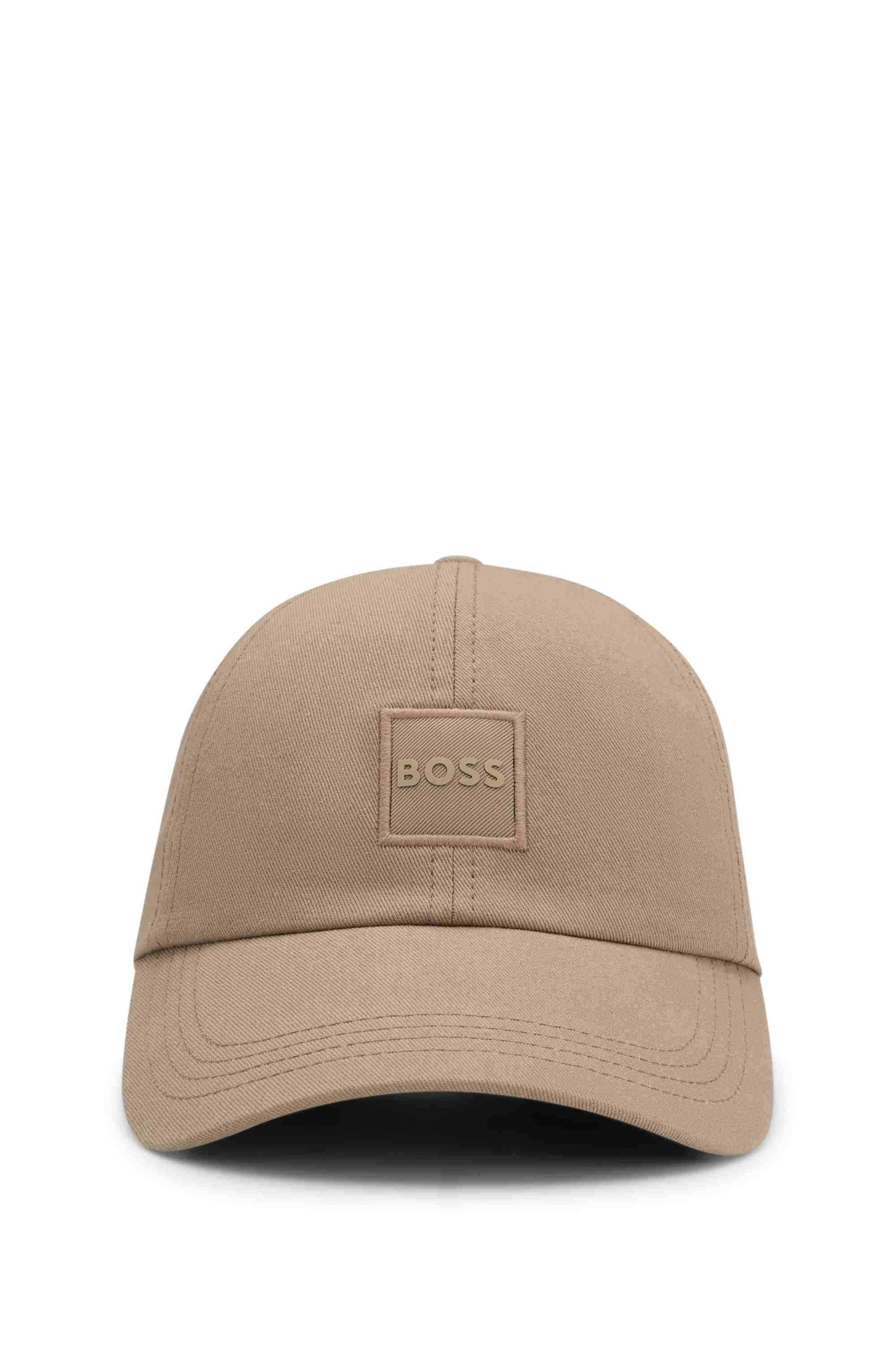 Cotton-twill cap with woven logo patch
