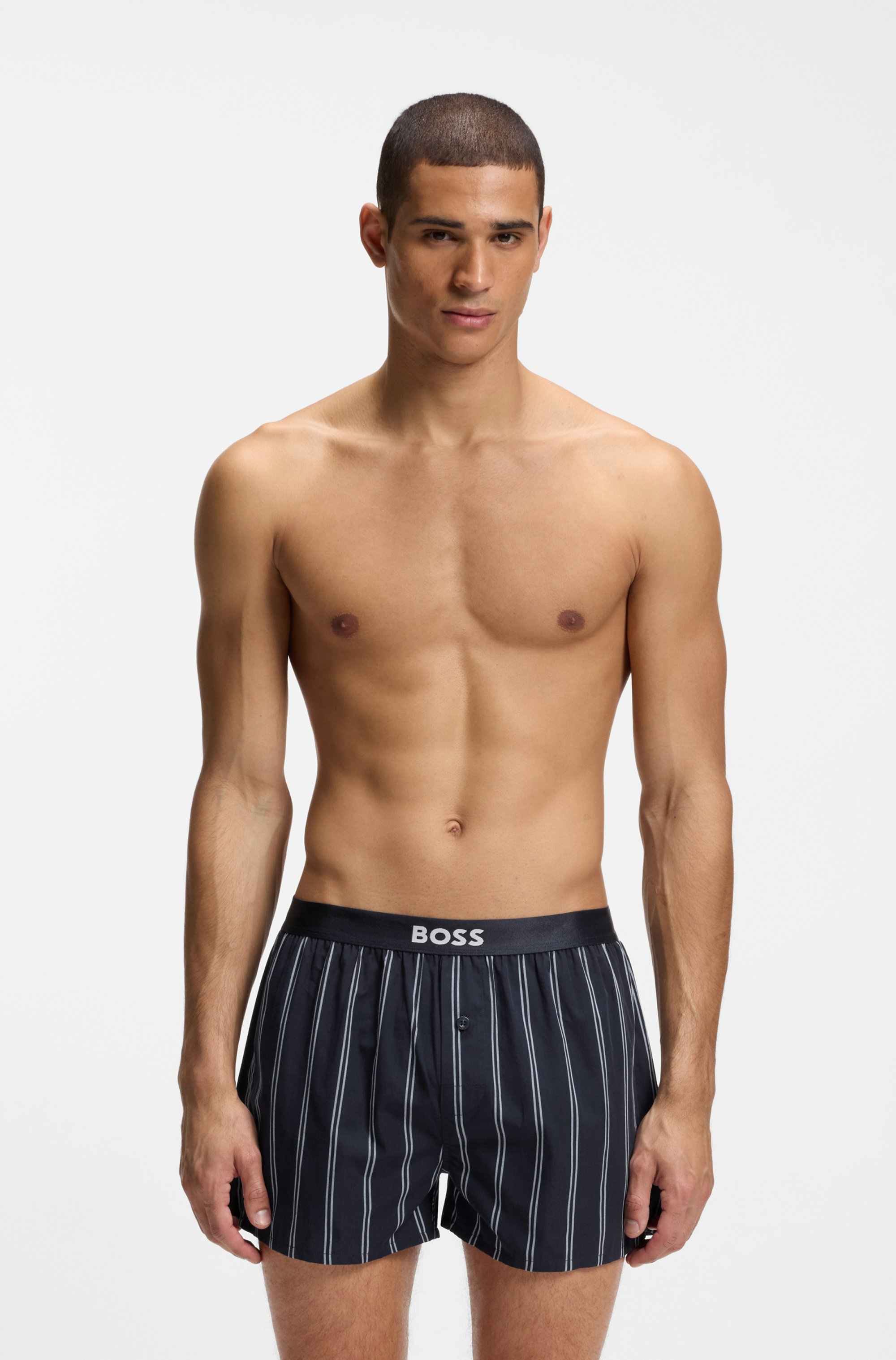Two-pack of cotton pyjama shorts with logo waistbands