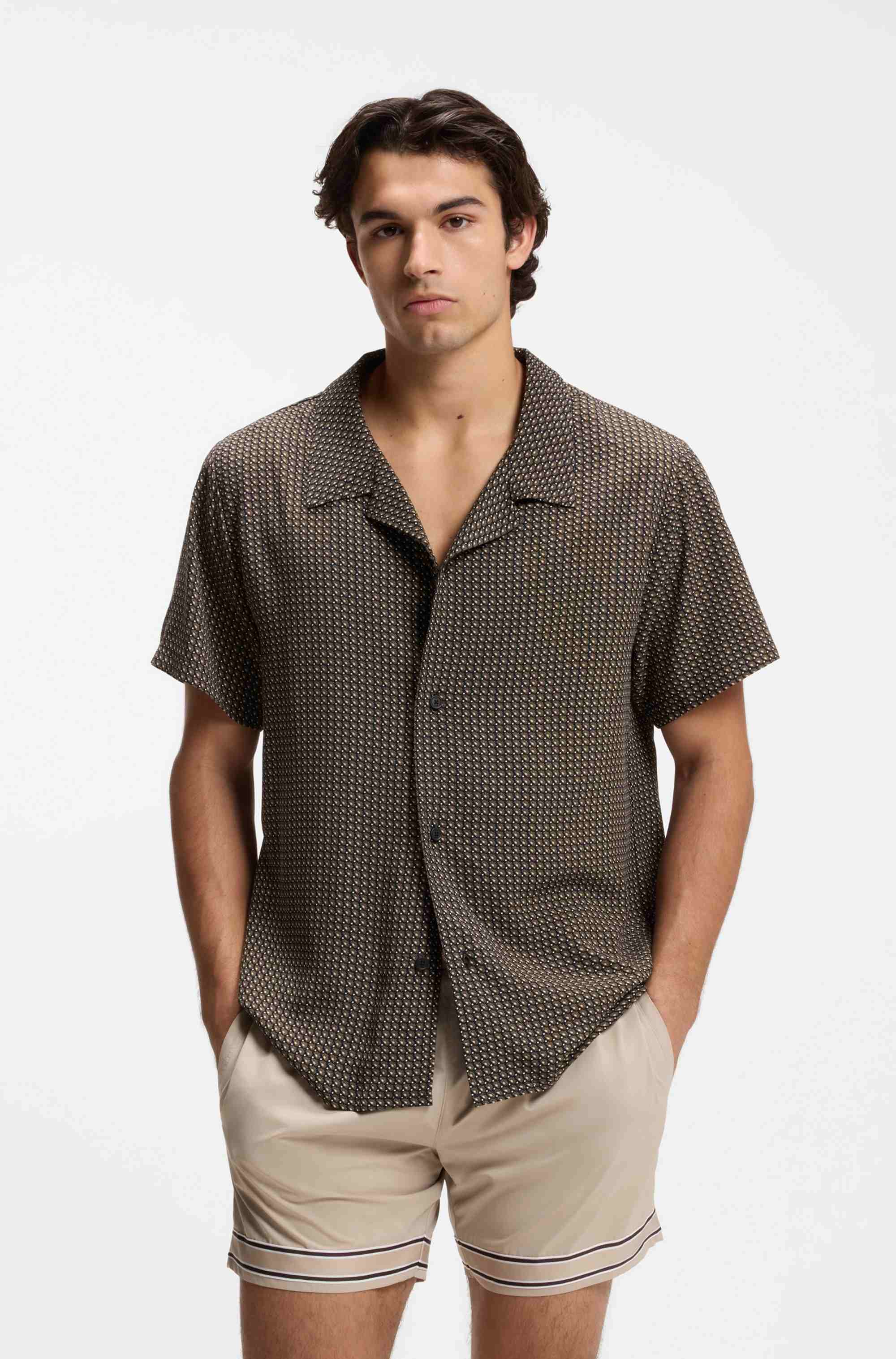 Regular-fit shirt with all-over print