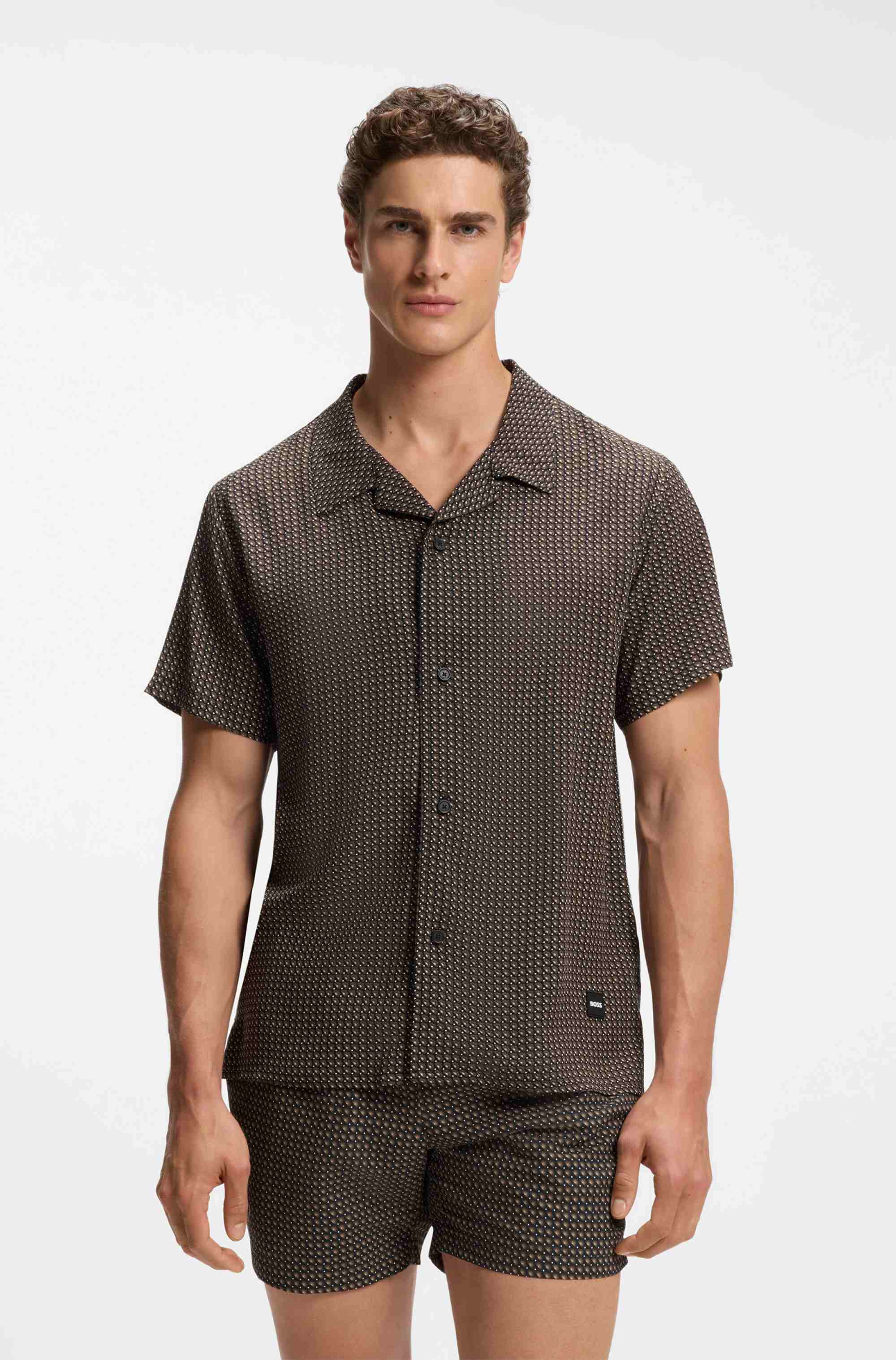 Regular-fit shirt with all-over print