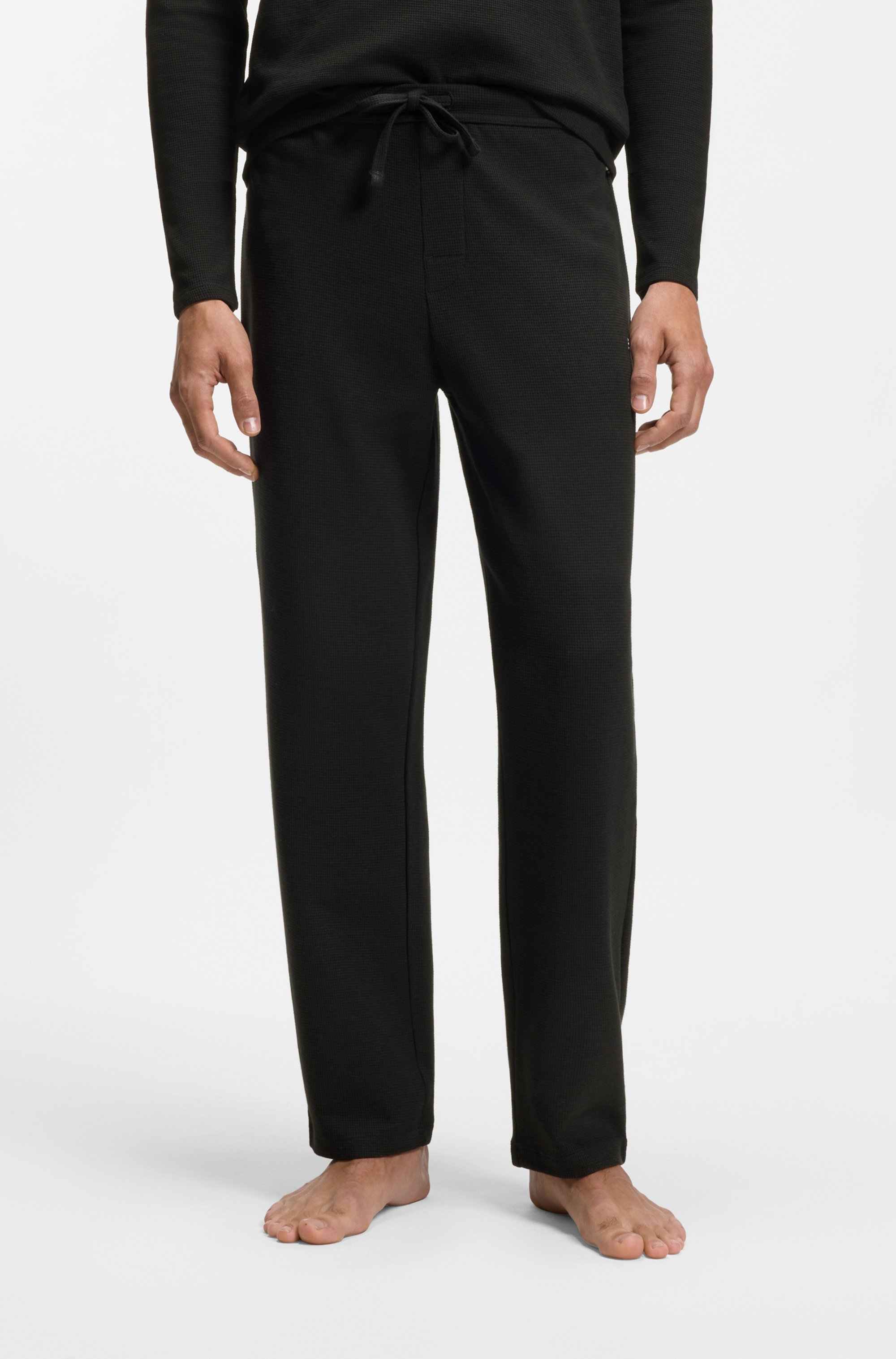 Cotton-blend pyjama bottoms with embroidered logo