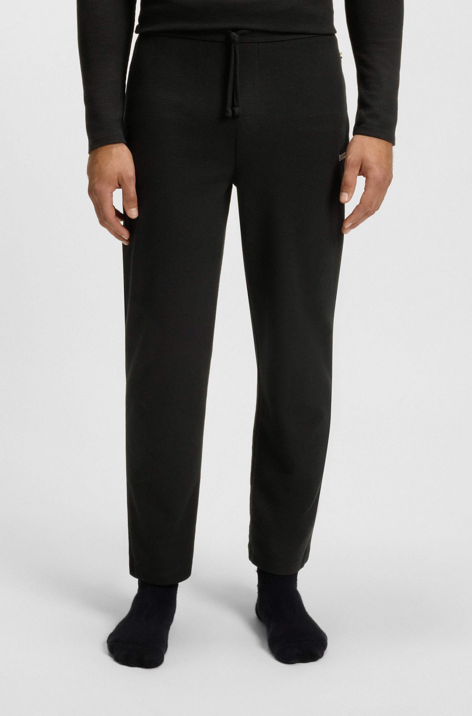 Cotton-blend pyjama bottoms with embroidered logo