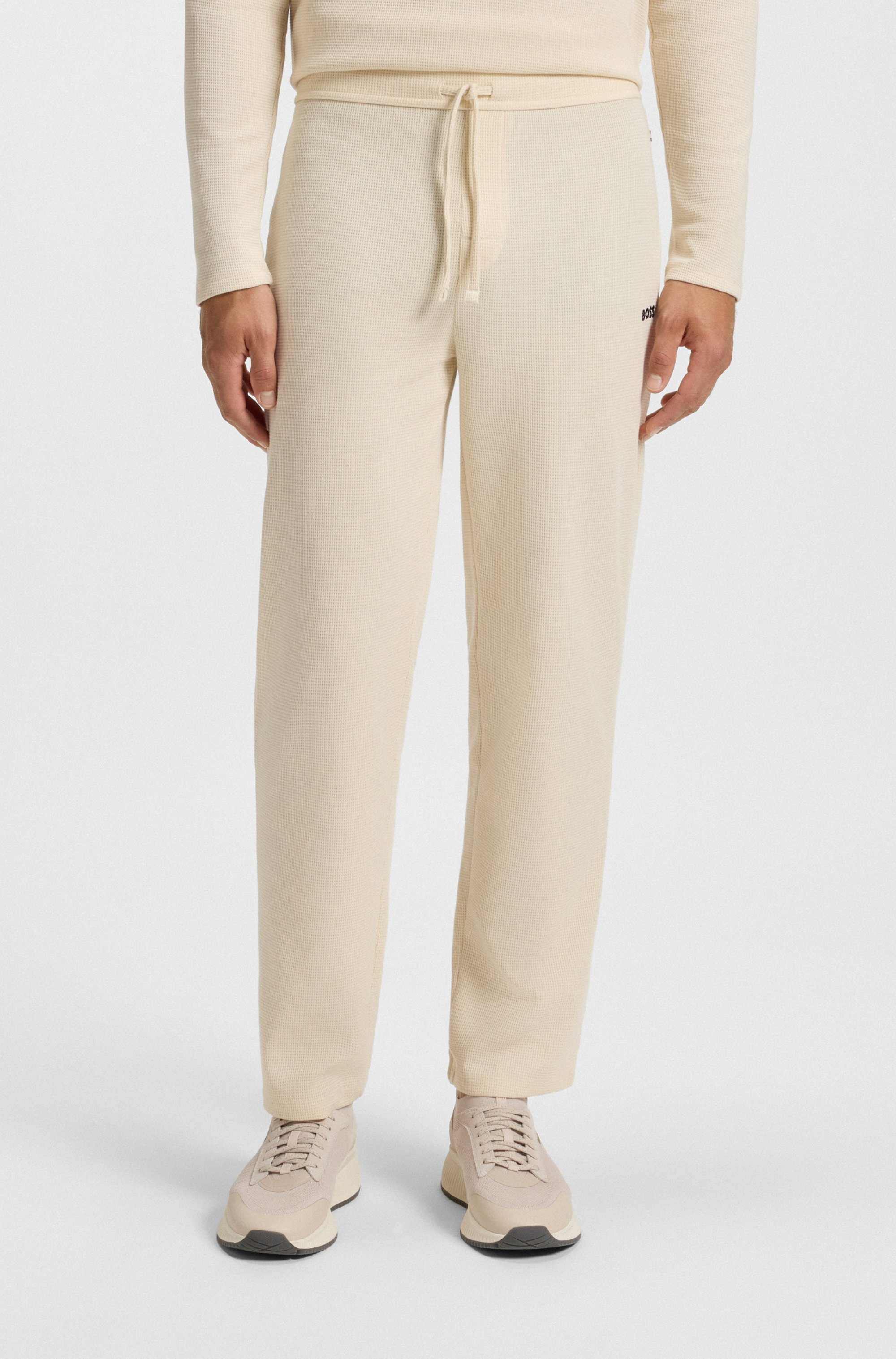 Cotton-blend pyjama bottoms with embroidered logo