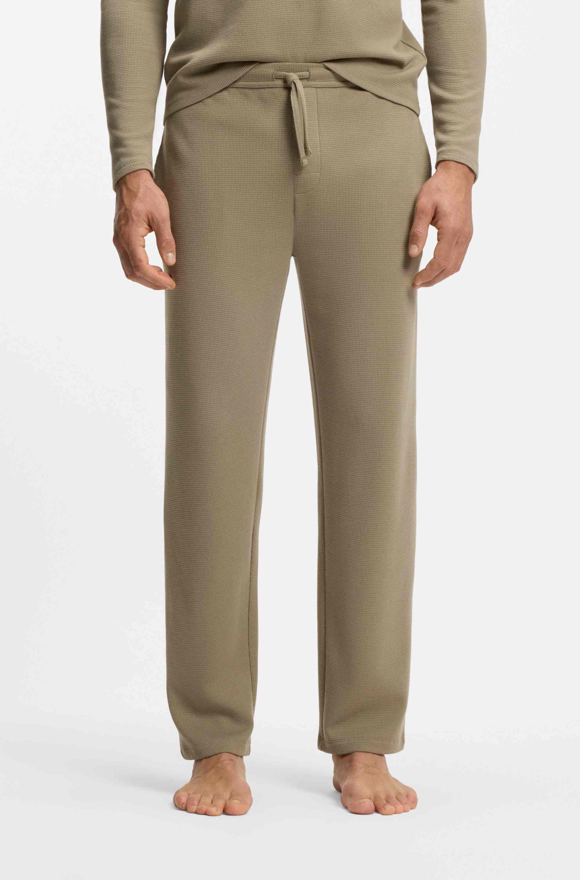 Cotton-blend pyjama bottoms with embroidered logo