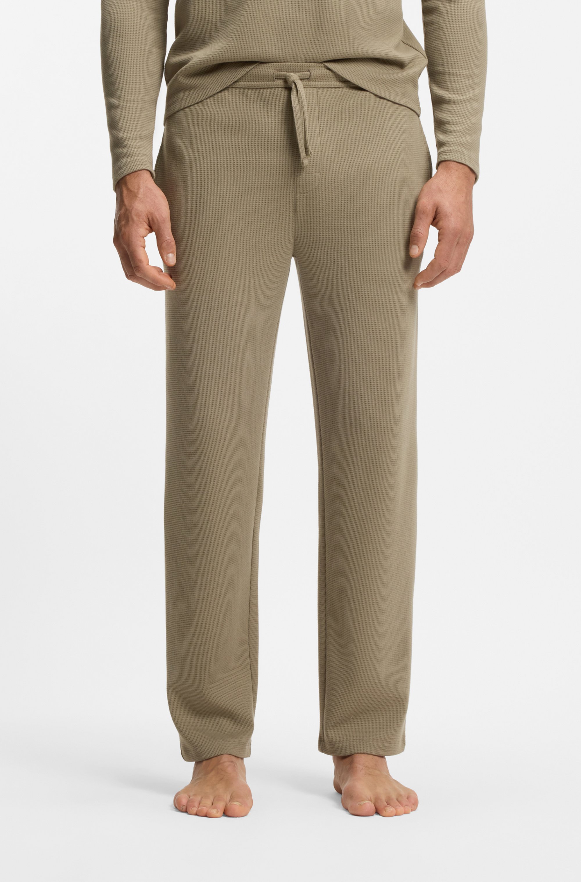 Cotton-blend pyjama bottoms with embroidered logo