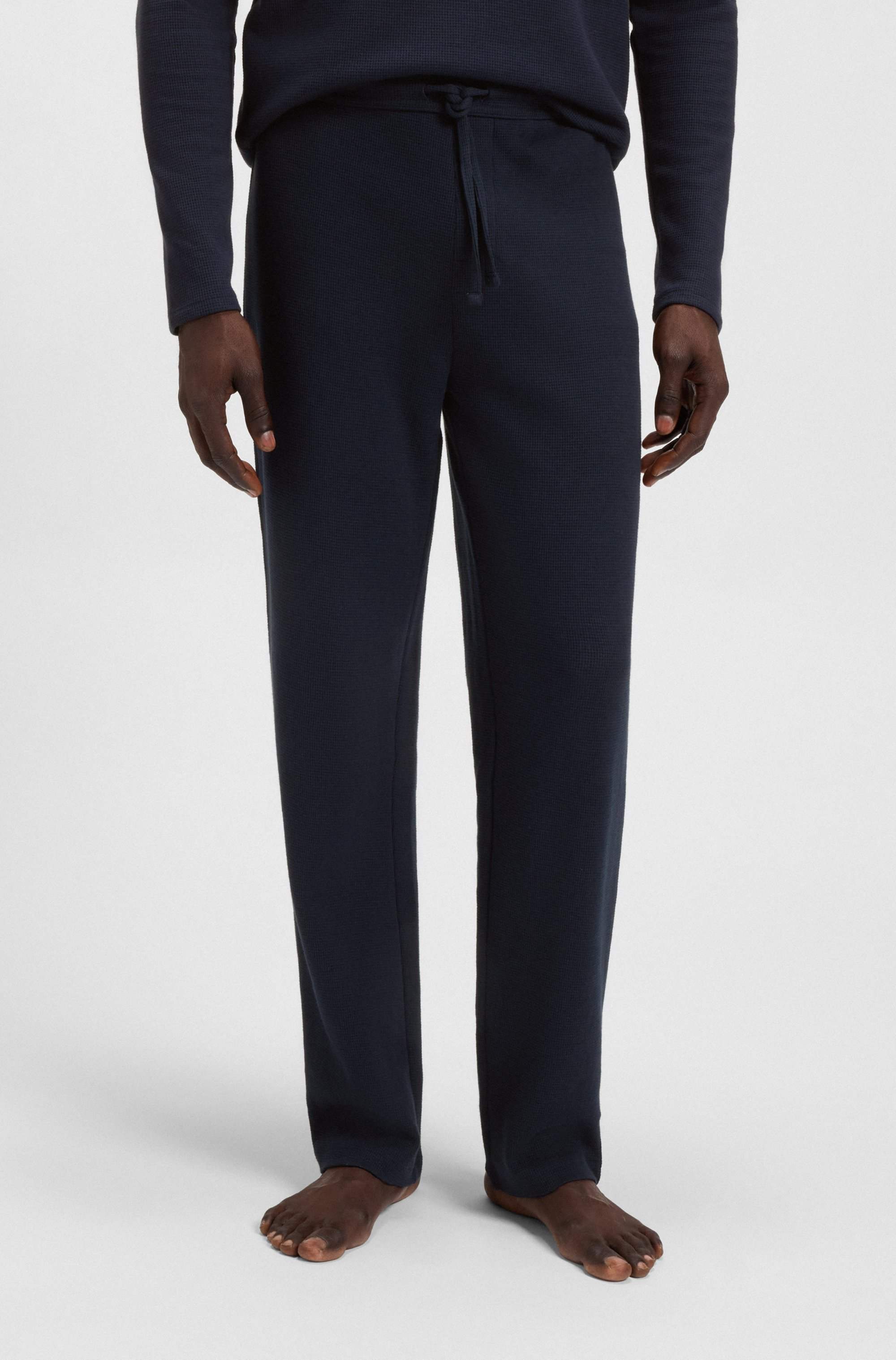 Cotton-blend pyjama bottoms with embroidered logo