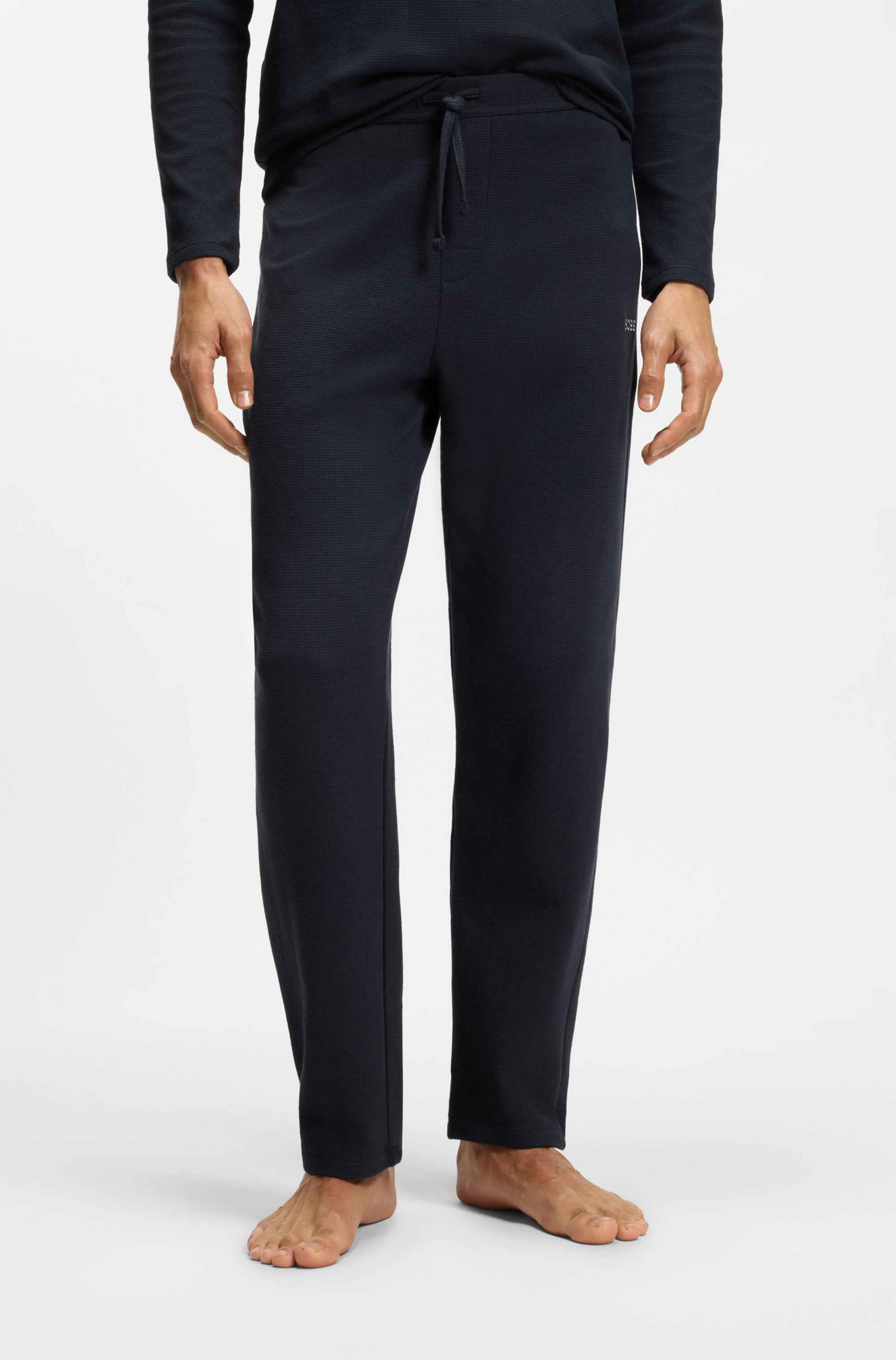 Cotton-blend pyjama bottoms with embroidered logo