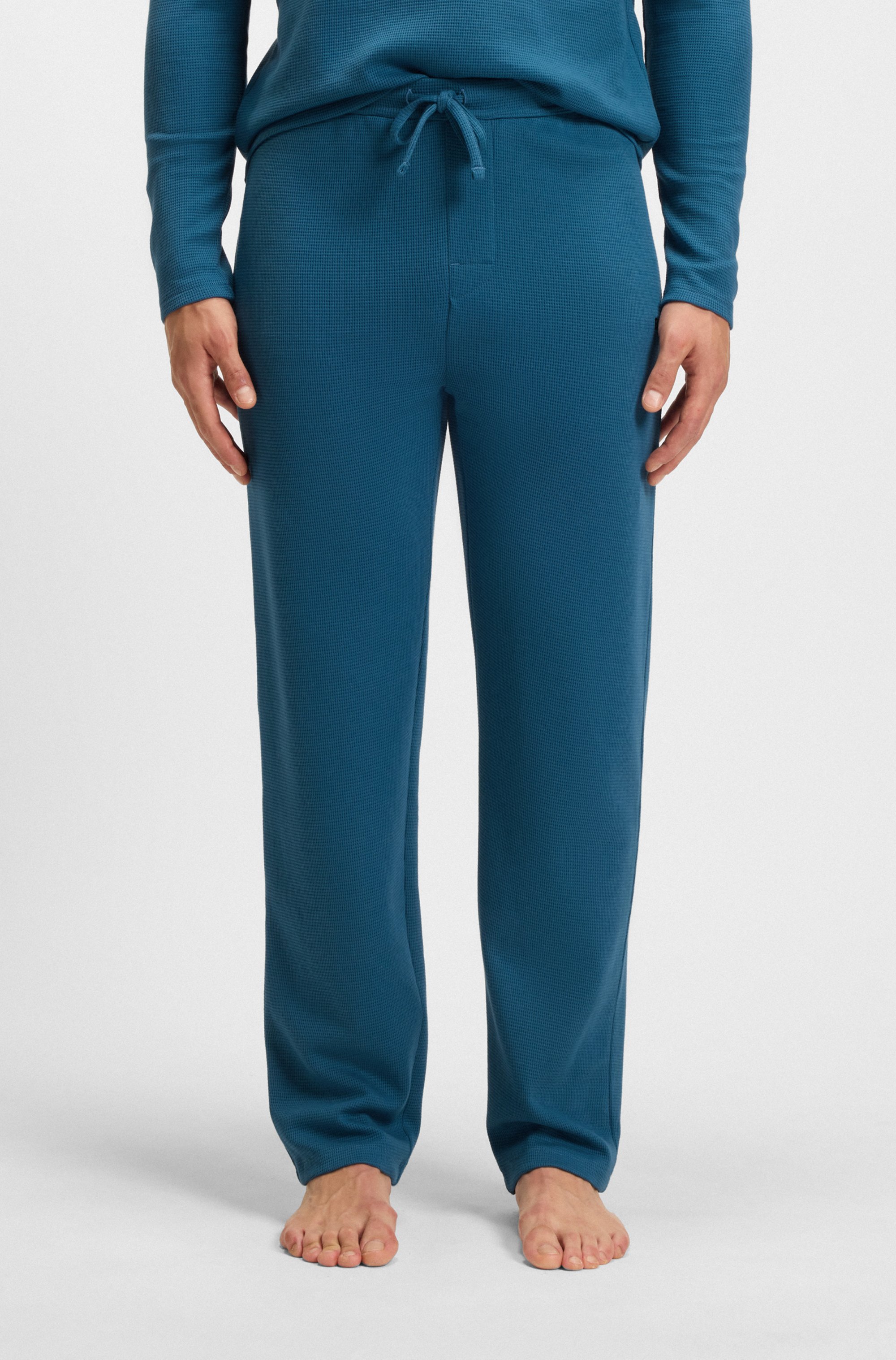 Cotton-blend pyjama bottoms with embroidered logo