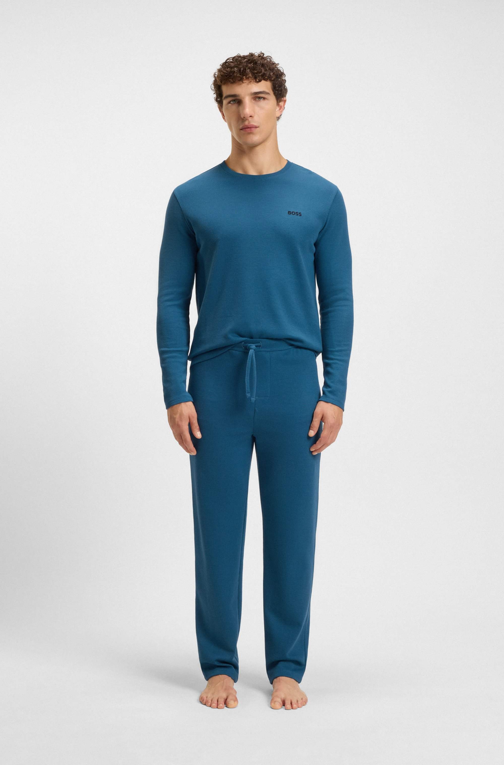 Cotton-blend pyjama bottoms with embroidered logo