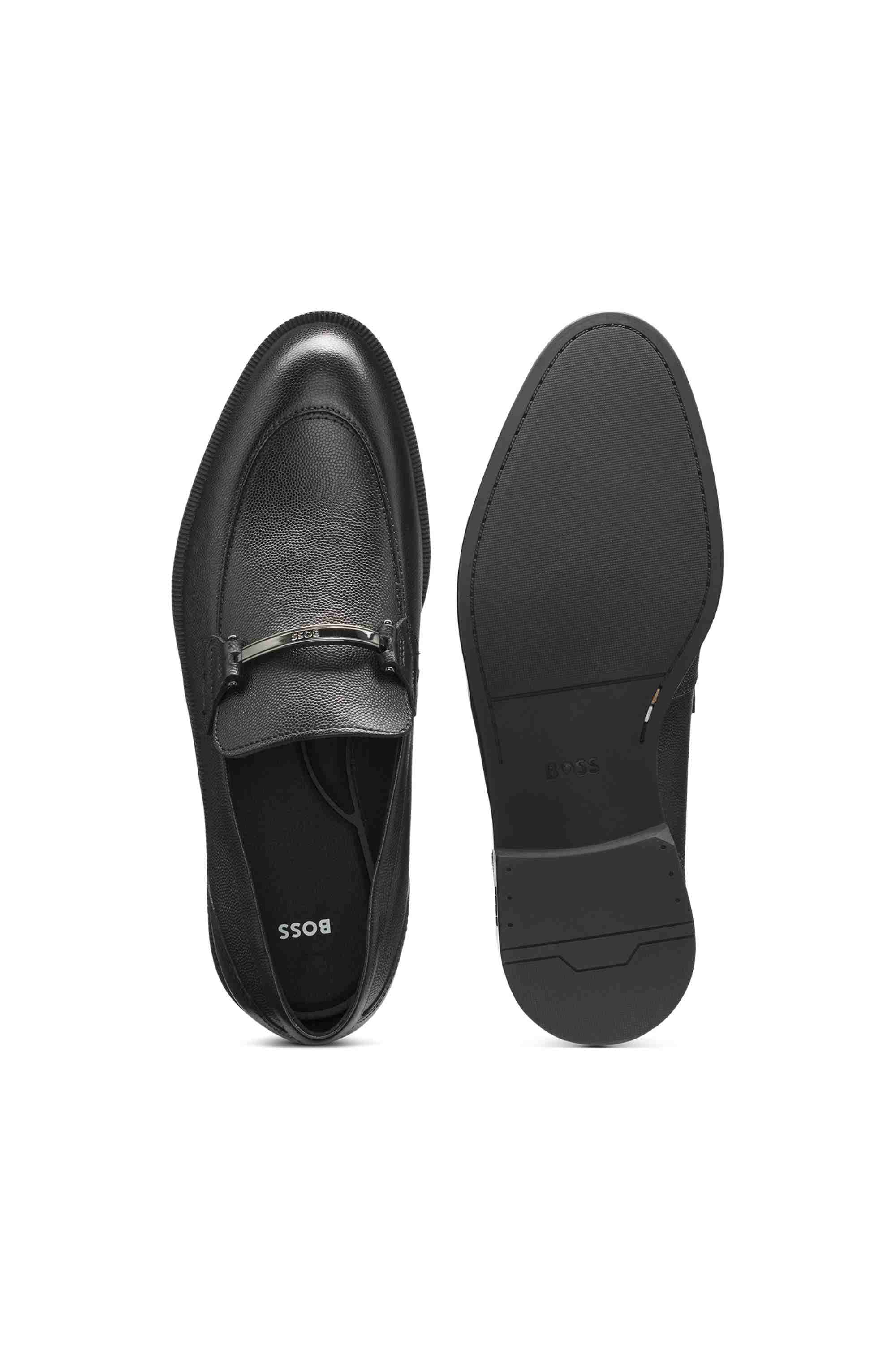 Printed-leather loafers with branded hardware trim