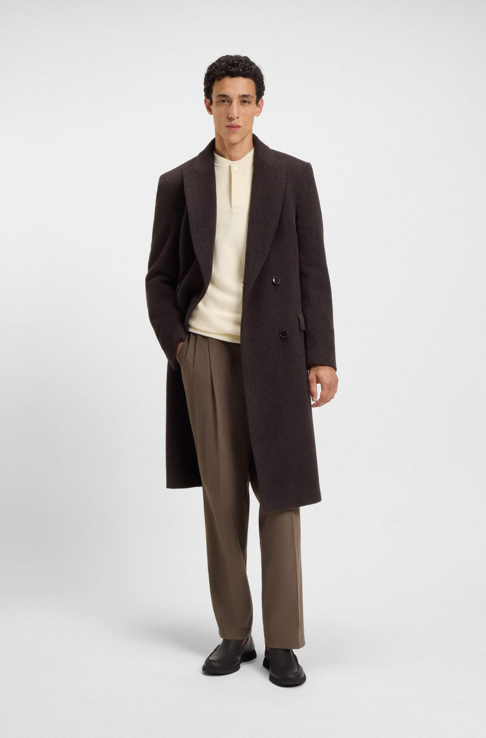 Tumbled-leather moccasins with logo detail