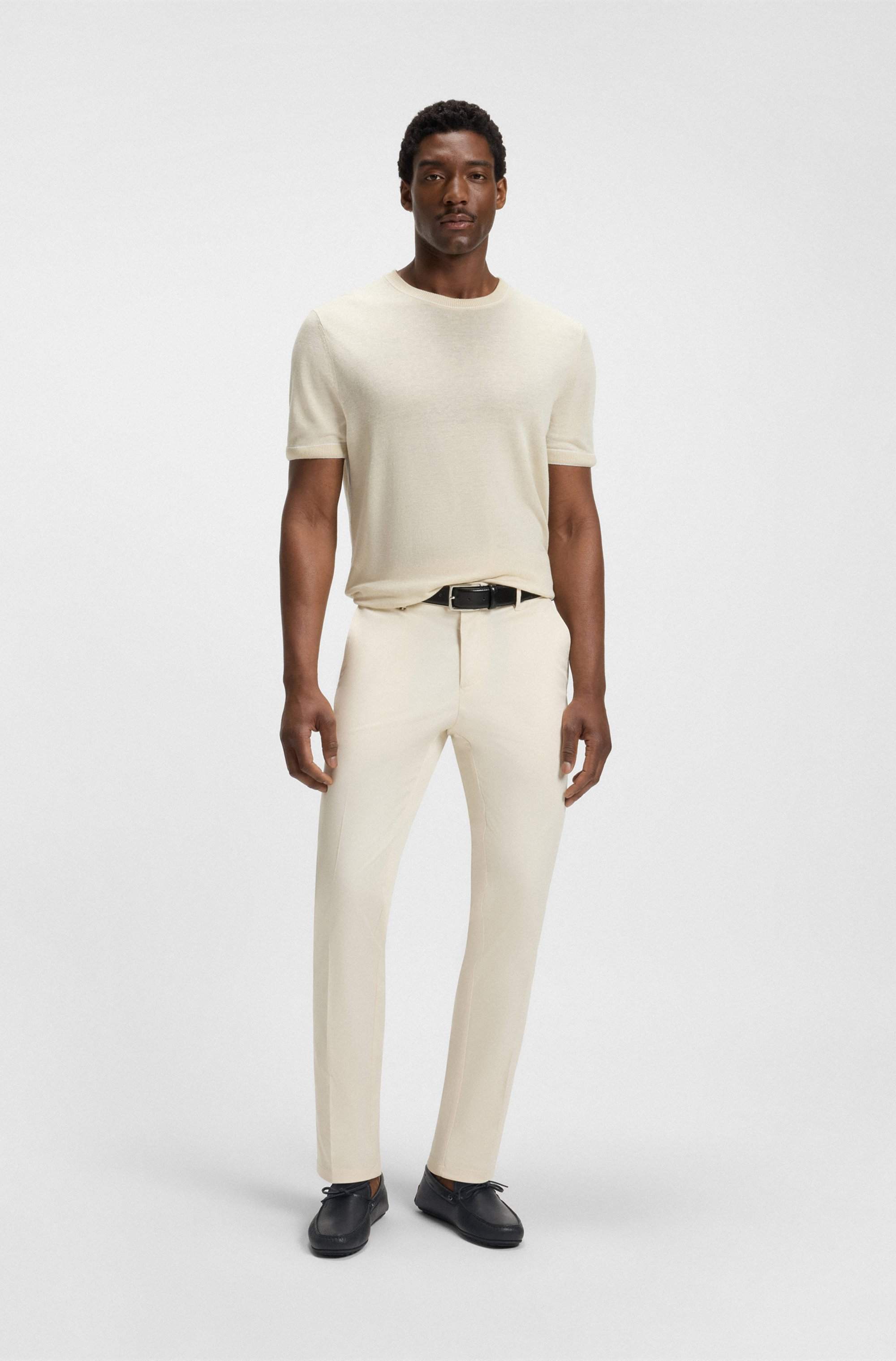 Grained-leather moccasins with driver sole