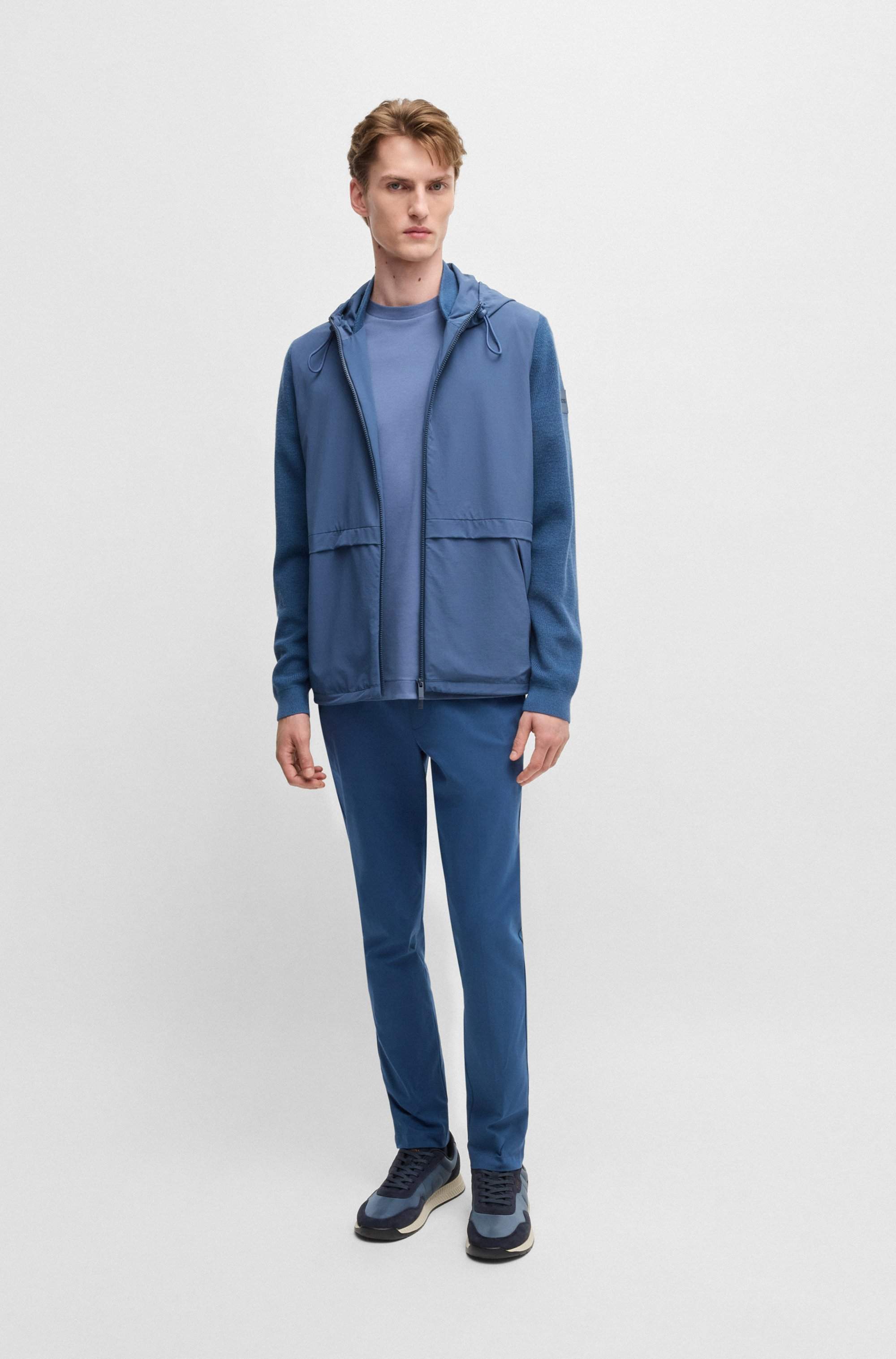 Mixed-material trainers with suede trims