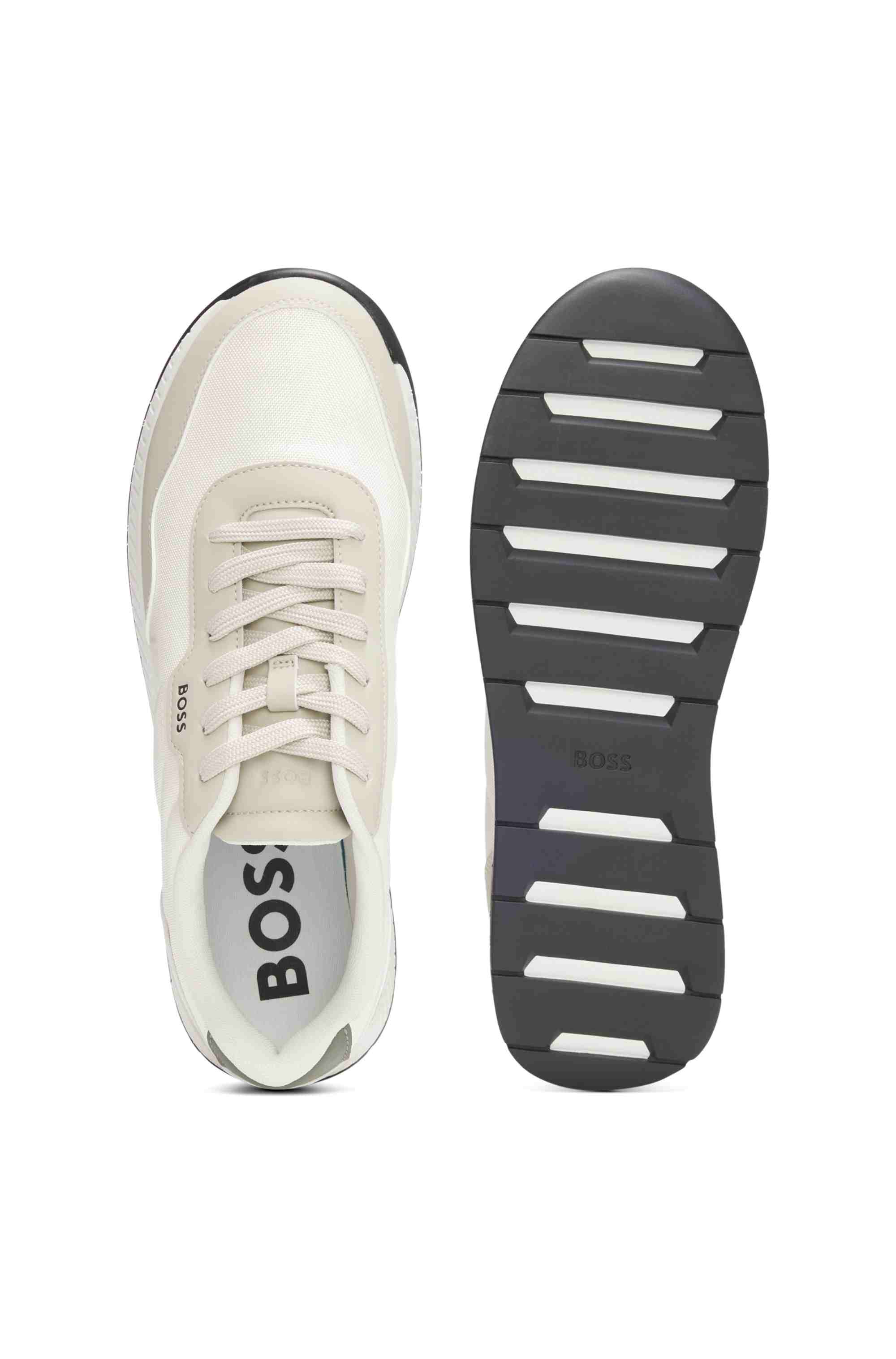 Low-top trainers with textured uppers