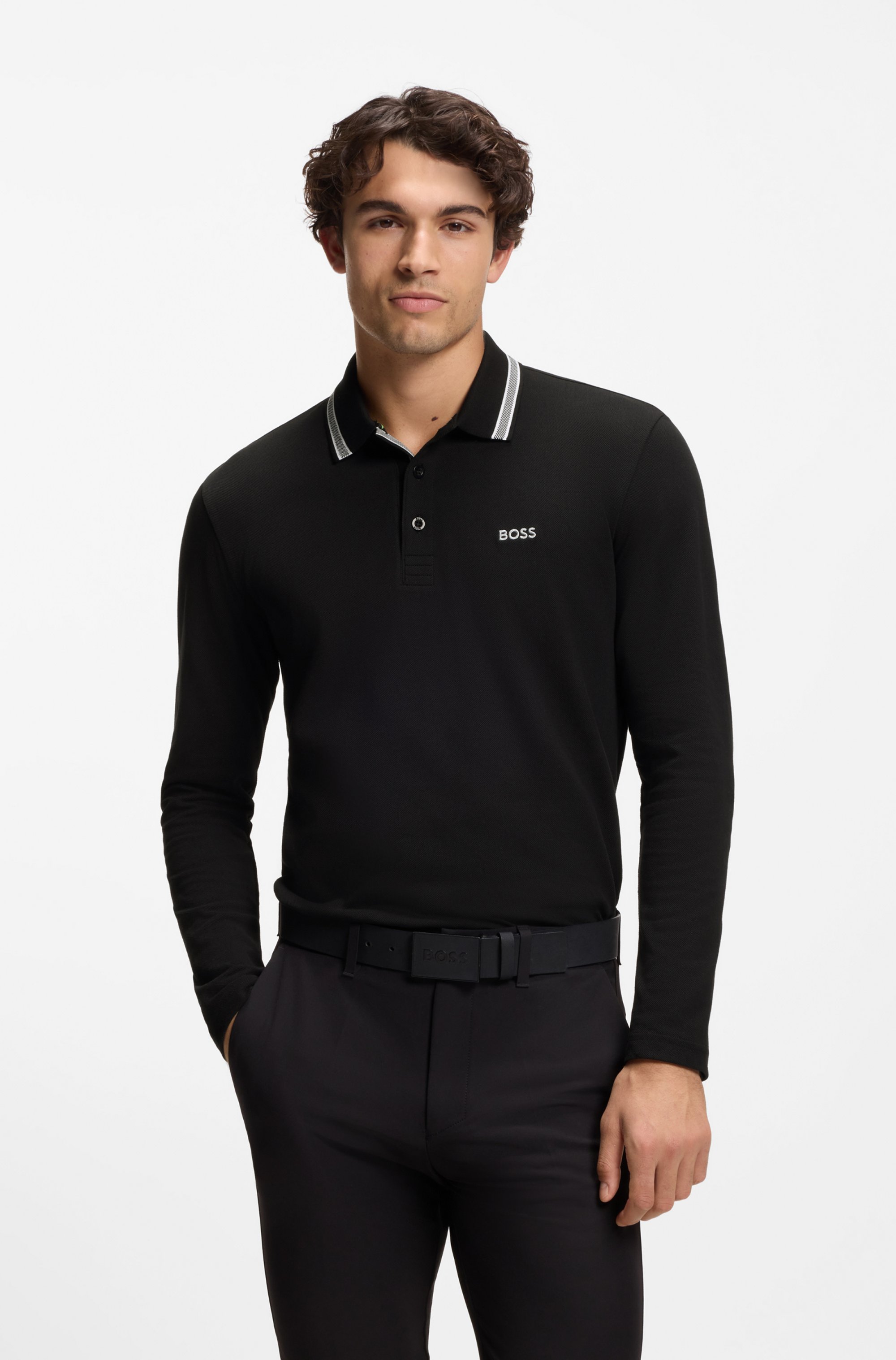 Cotton-piqué polo shirt with contrast logo