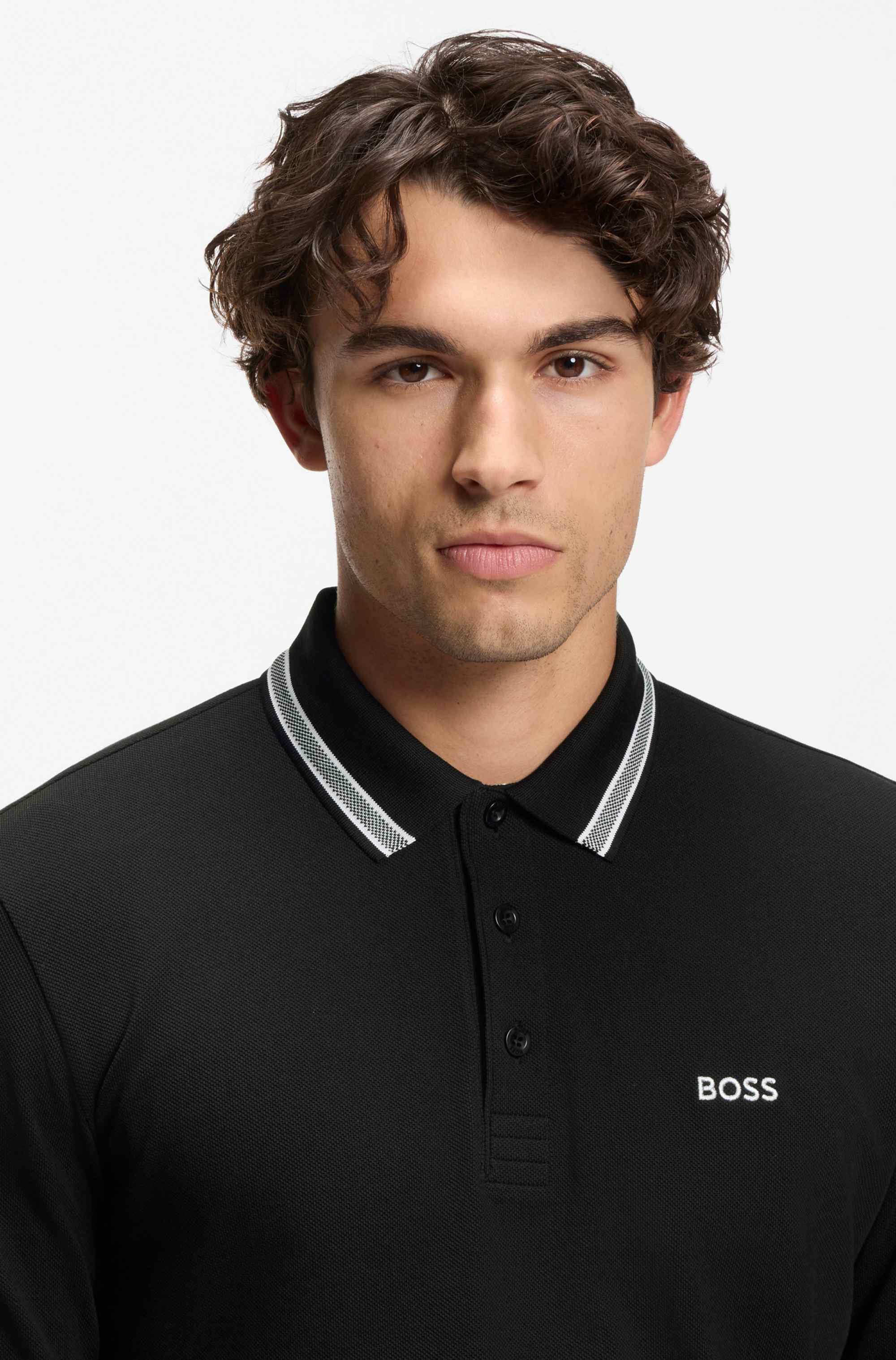 Cotton-piqué polo shirt with contrast logo