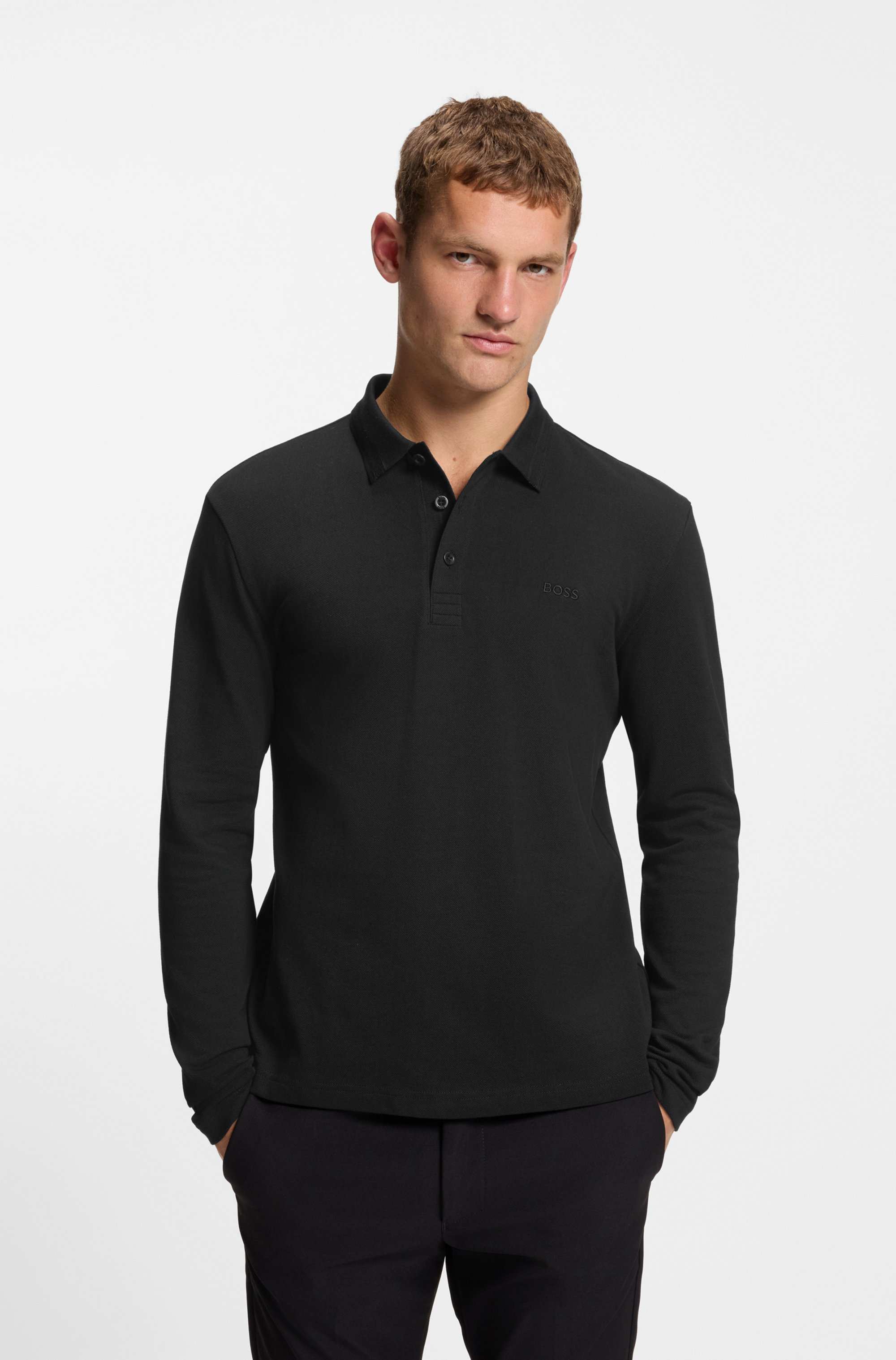 Cotton-piqué polo shirt with contrast logo