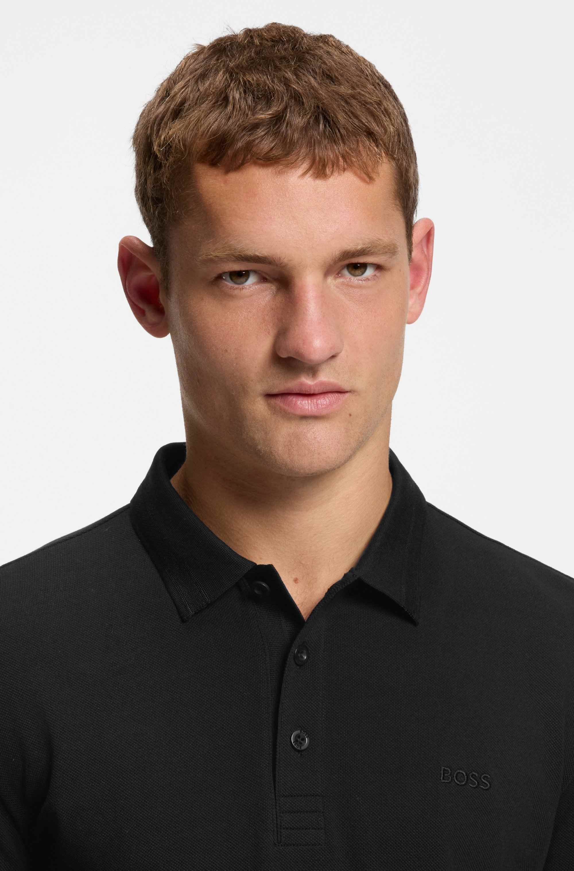 Cotton-piqué polo shirt with contrast logo