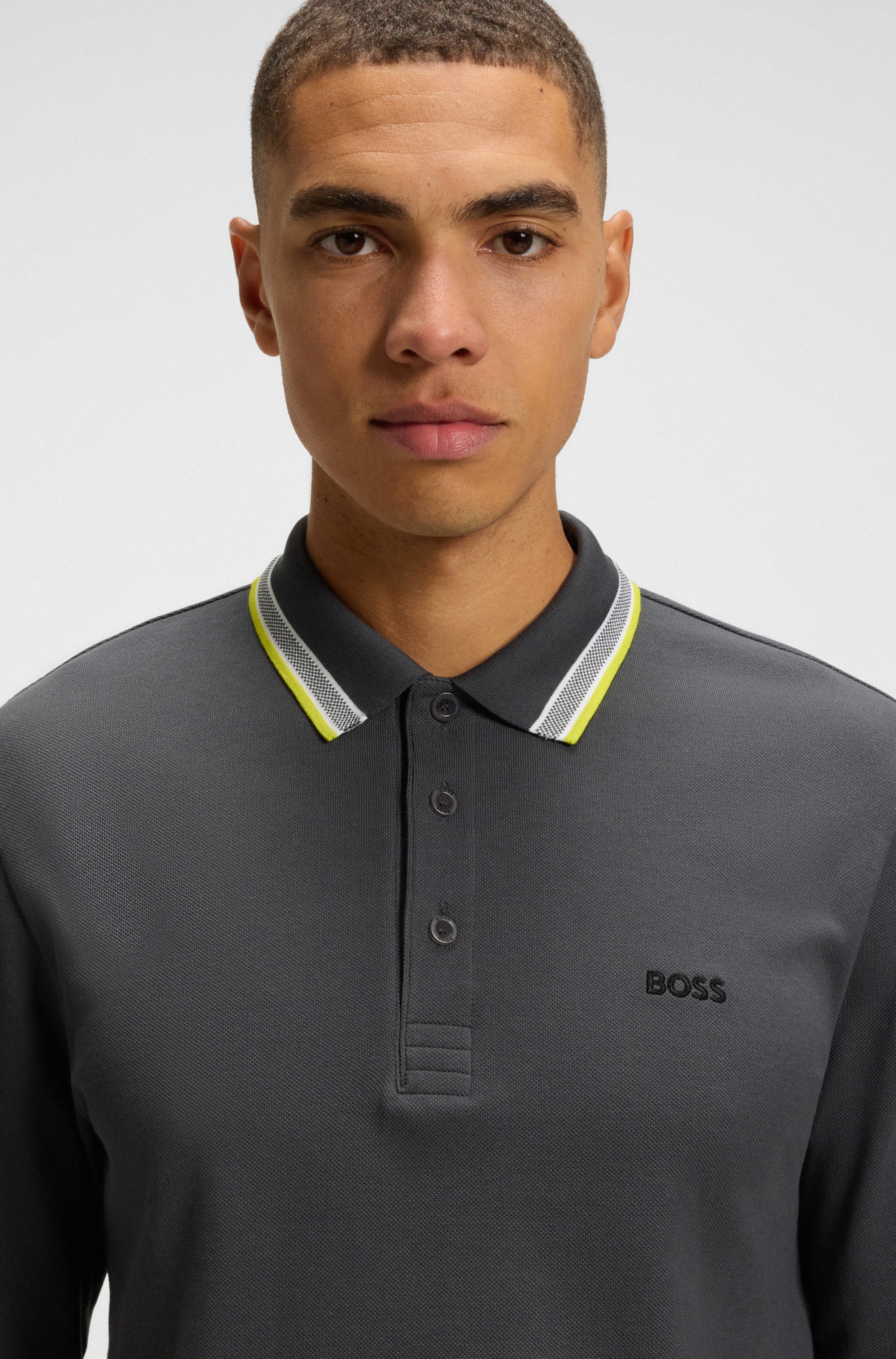 Cotton-piqué polo shirt with contrast logo