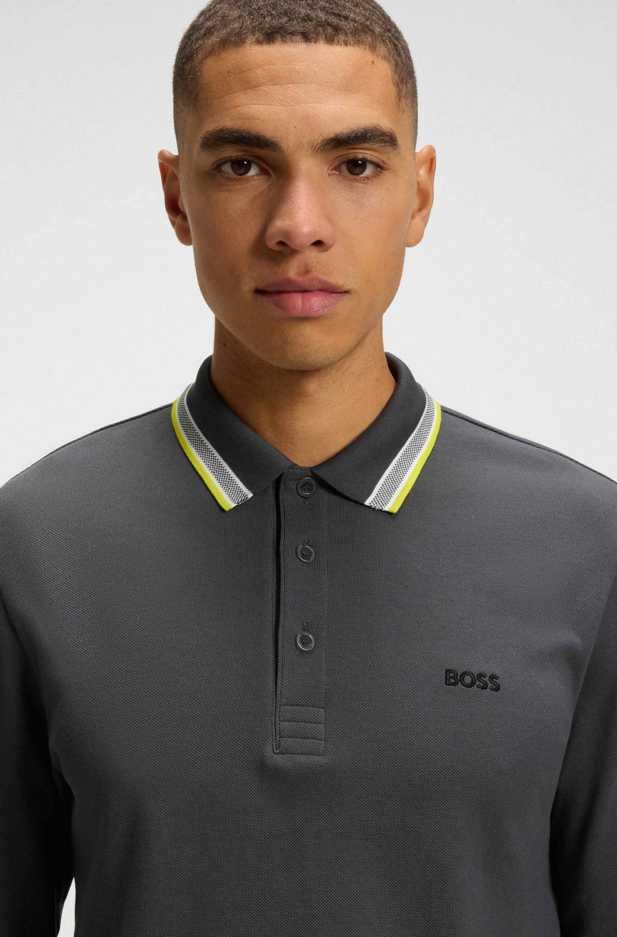 Cotton-piqué polo shirt with contrast logo