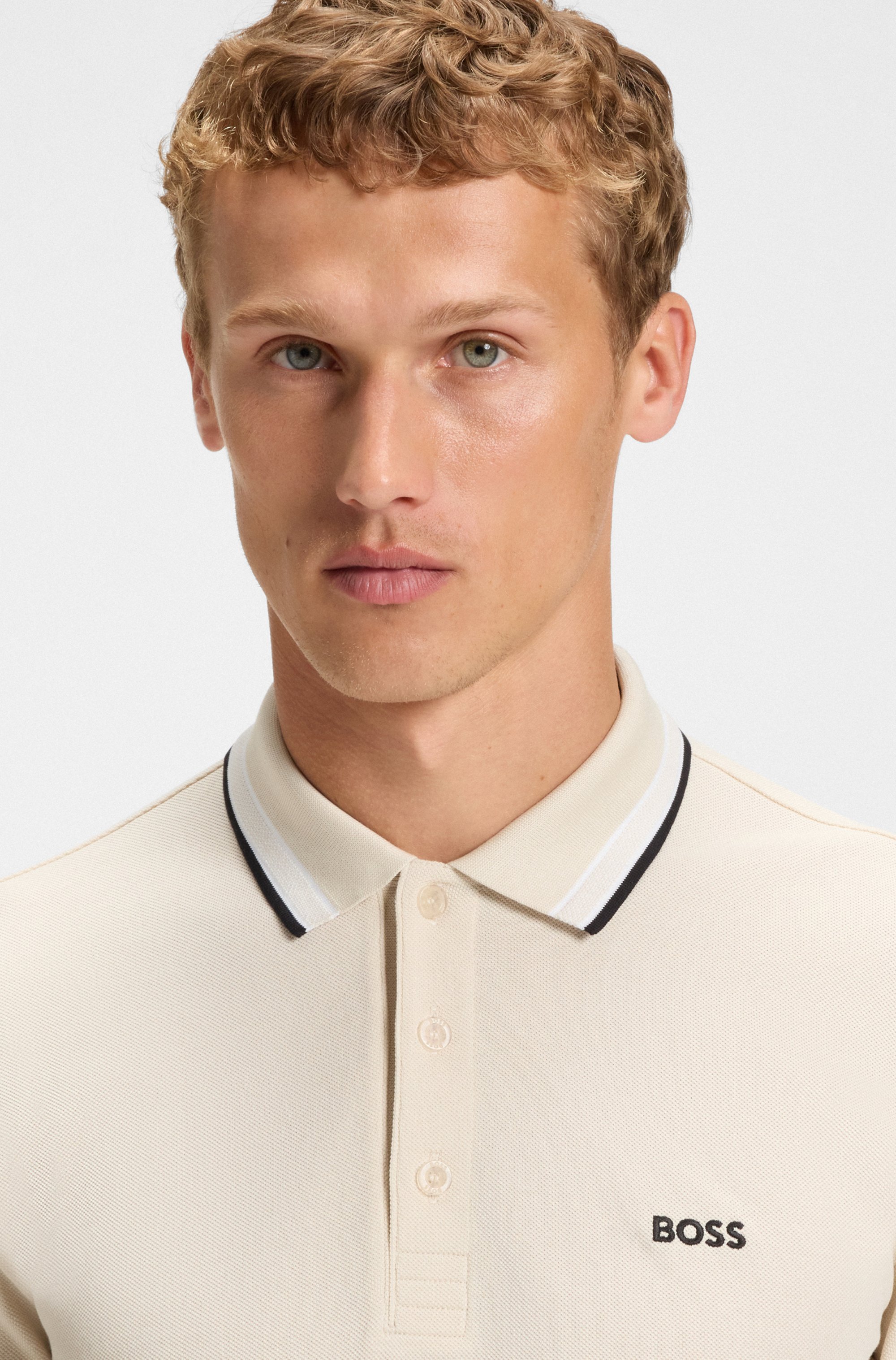 Cotton-piqué polo shirt with contrast logo