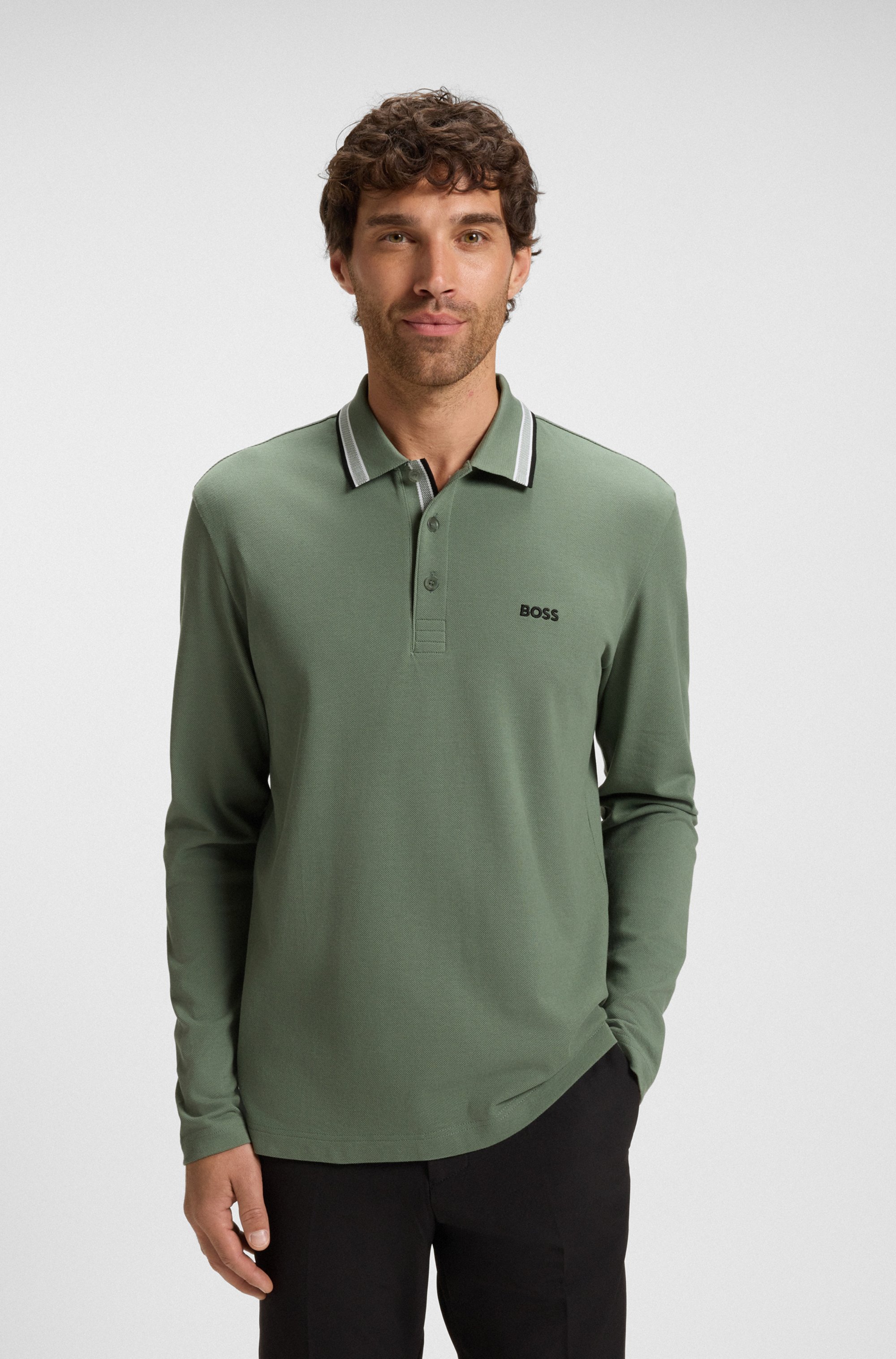 Cotton-piqué polo shirt with contrast logo