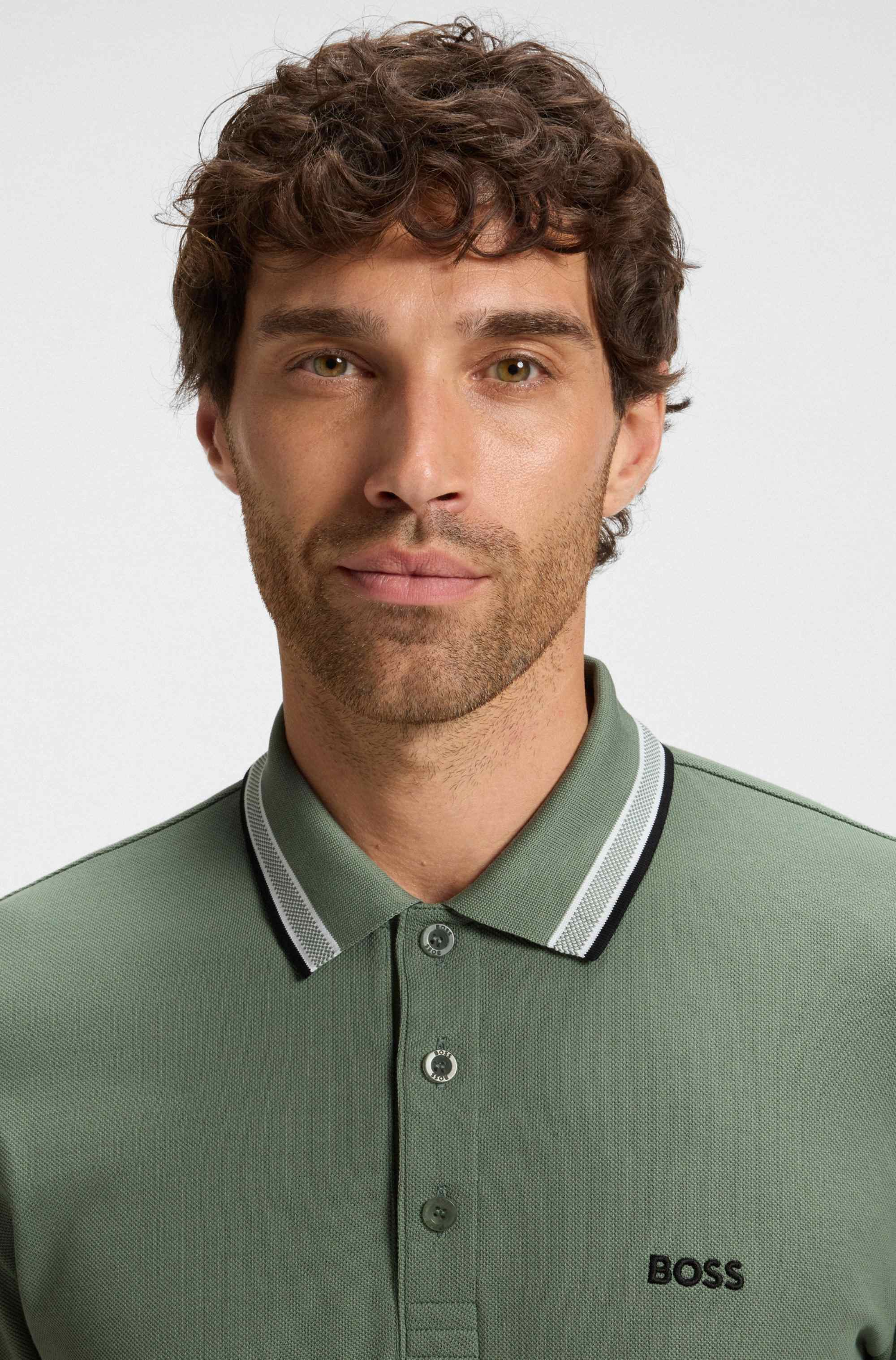 Cotton-piqué polo shirt with contrast logo