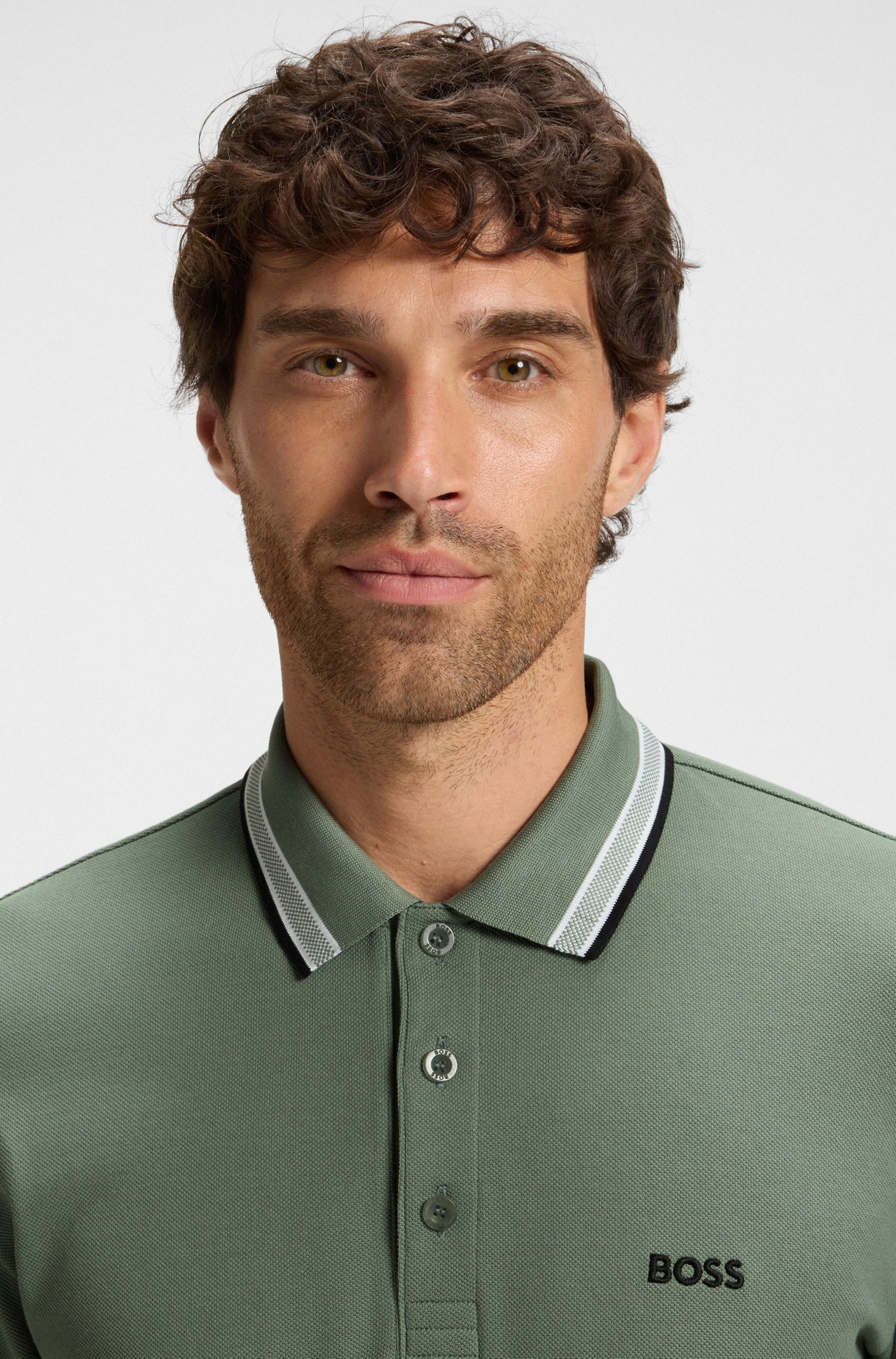 Cotton-piqué polo shirt with contrast logo