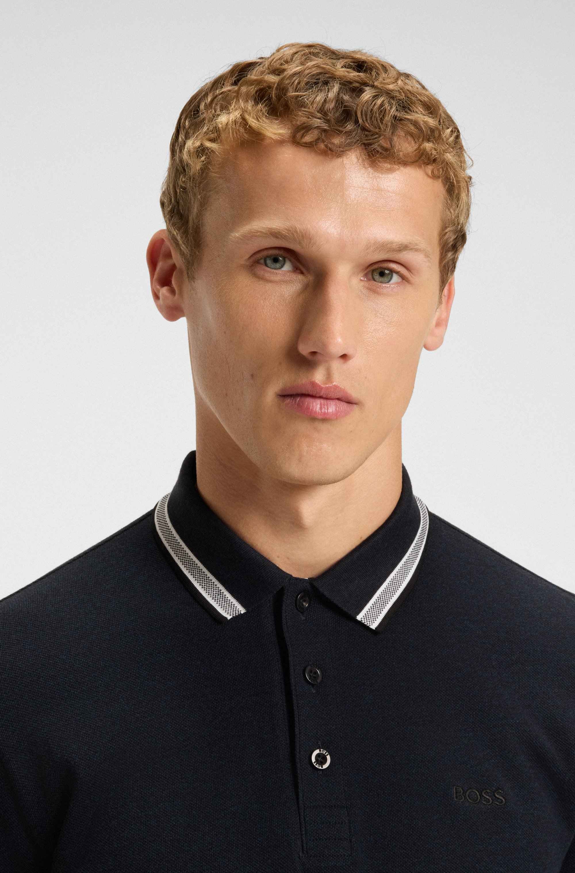Cotton-piqué polo shirt with contrast logo