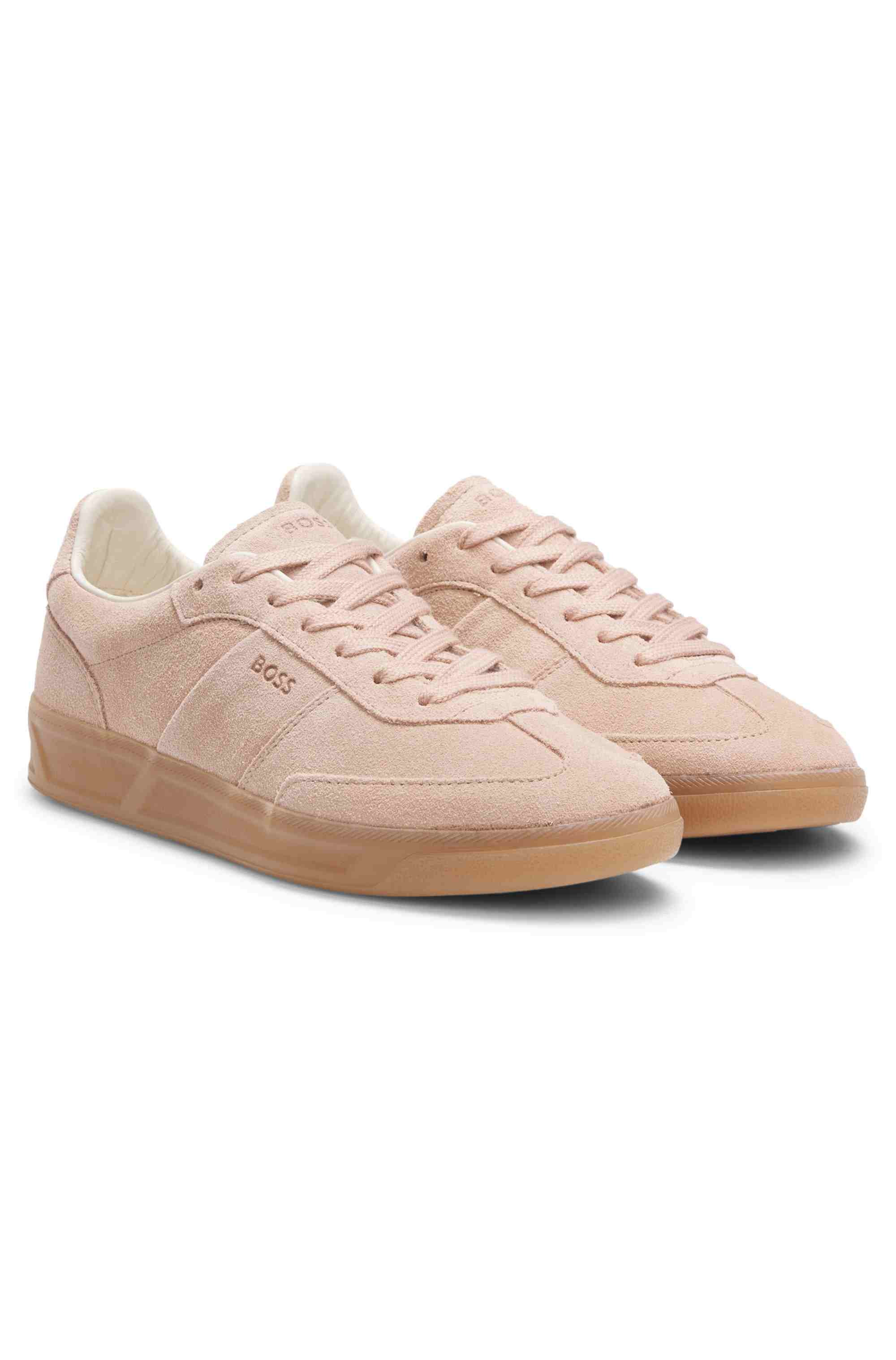 Suede trainers with rubber sole